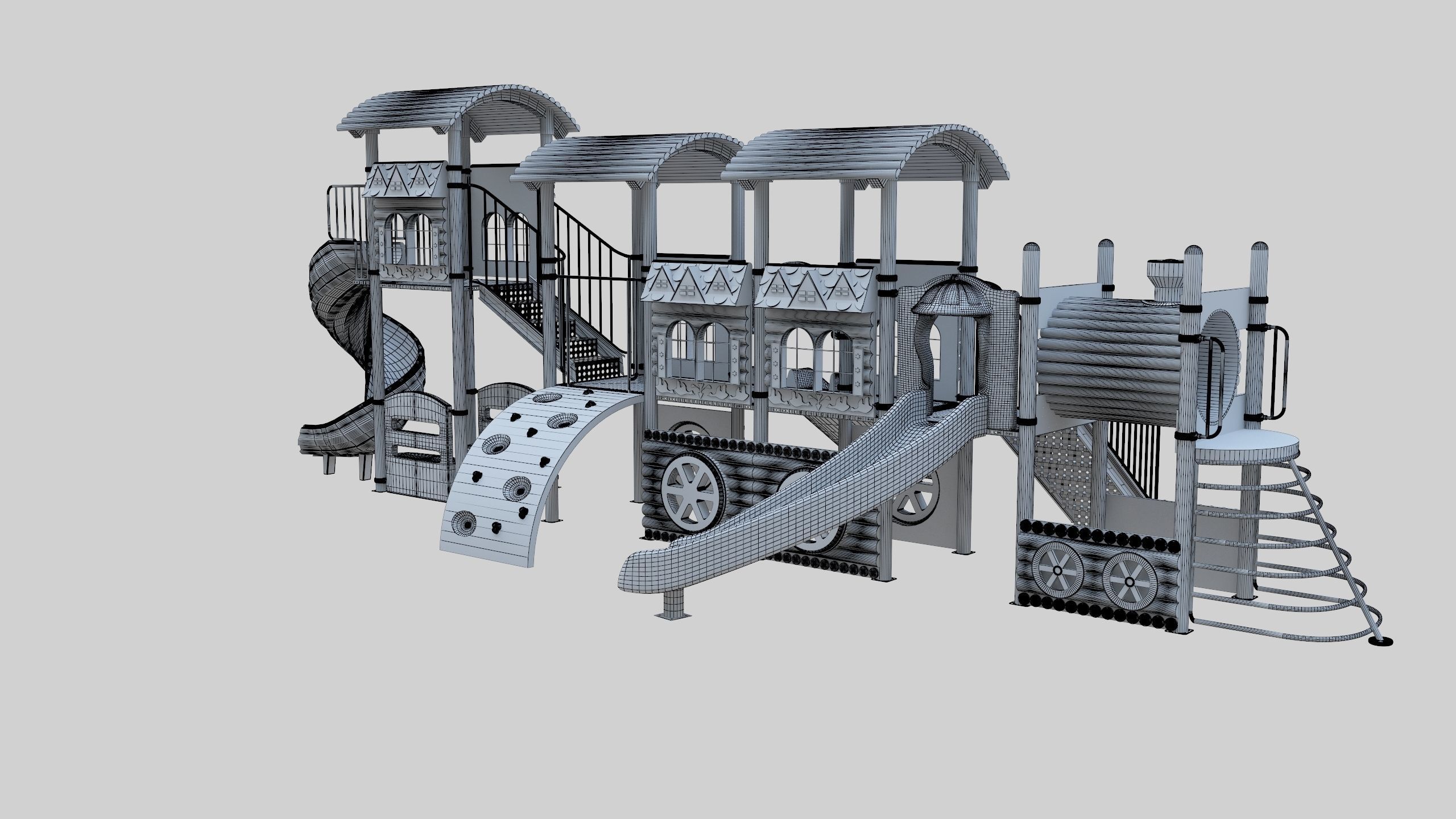  Train Style Playground 4 Low-poly 3D model_46