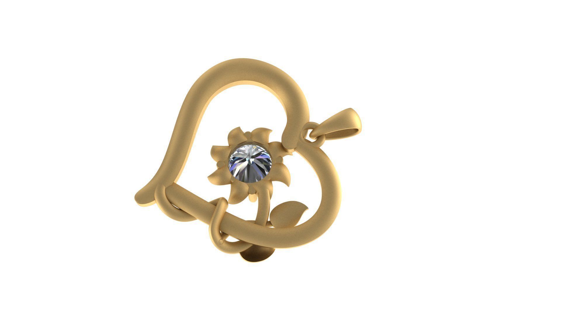 Heart Pendant 3D print model_3