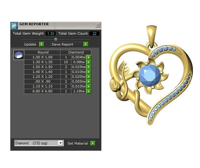 Heart Pendant 3D print model_10