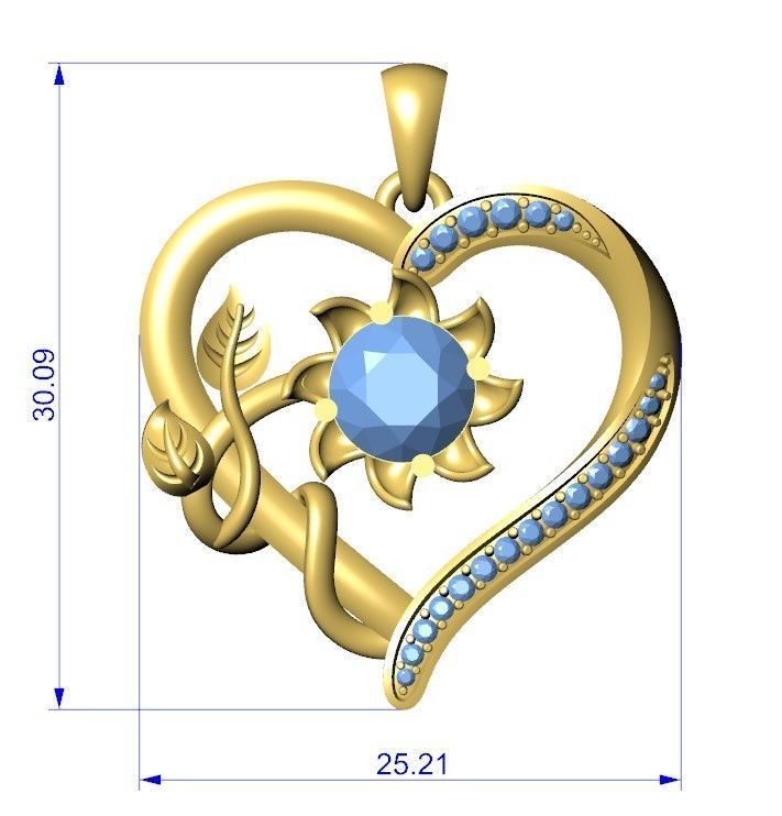 Heart Pendant 3D print model_8