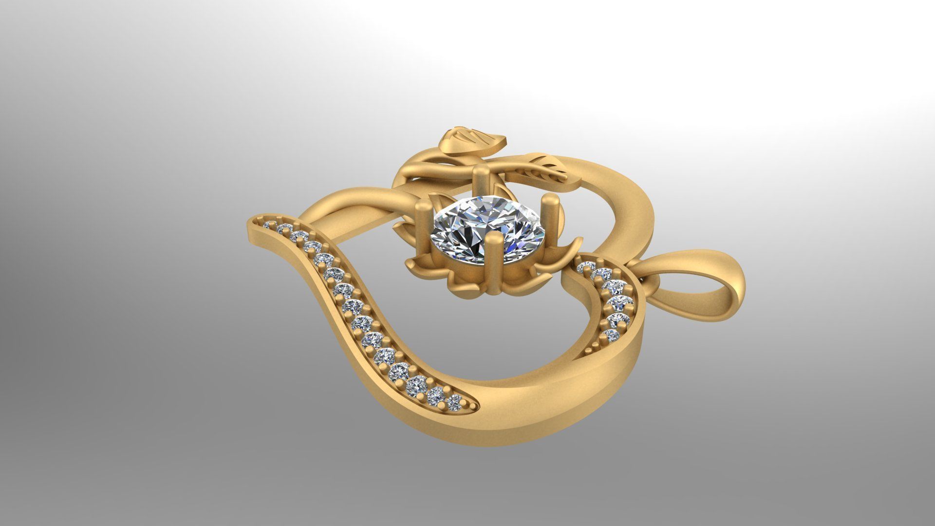 Heart Pendant 3D print model_5