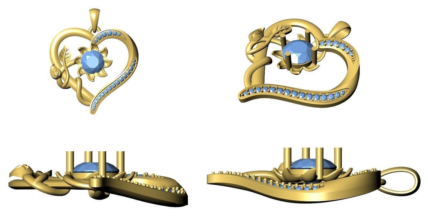 Heart Pendant 3D print model_9