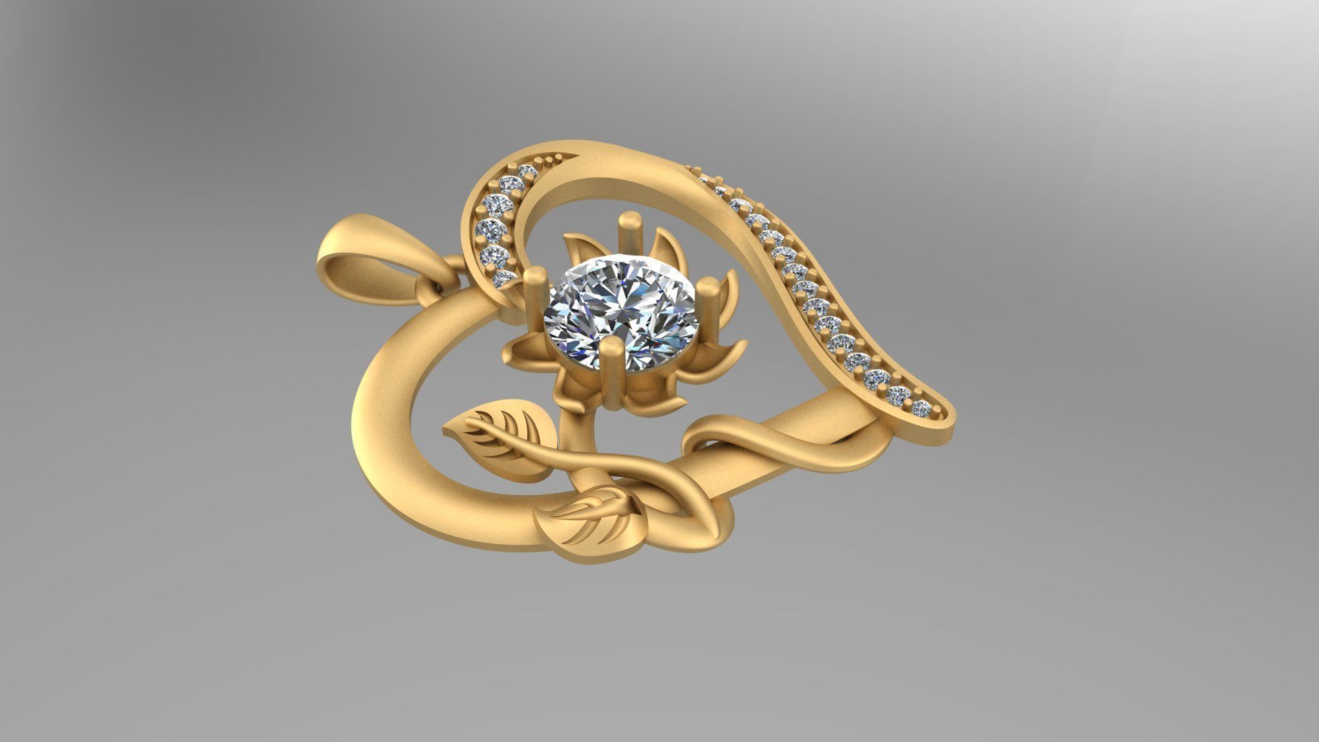 Heart Pendant 3D print model_6