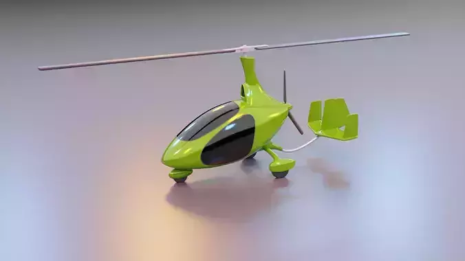 Helicopter - Cavalon Autogyro Low-poly 3D model