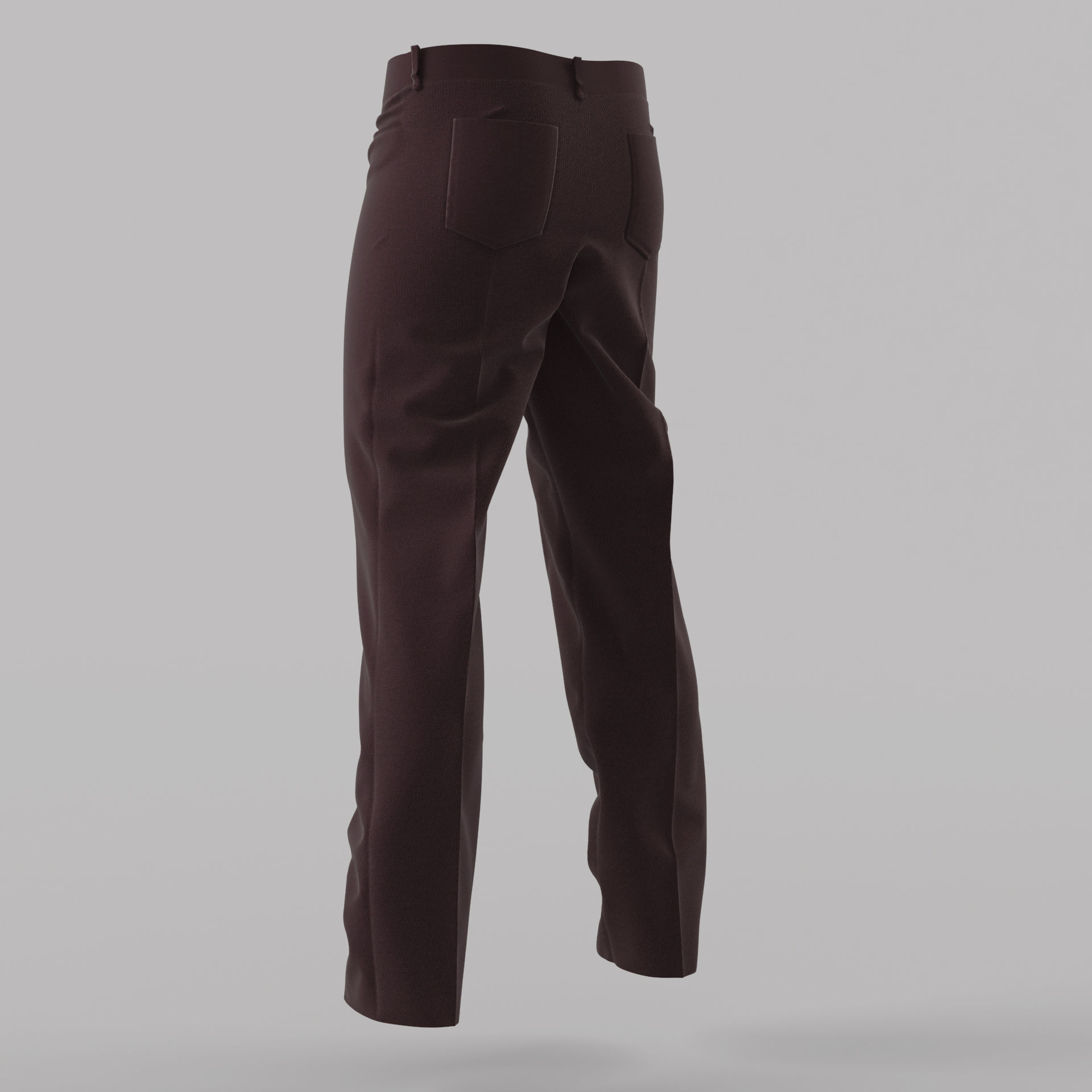 Trousers pair of pants in maroon 3D model_3