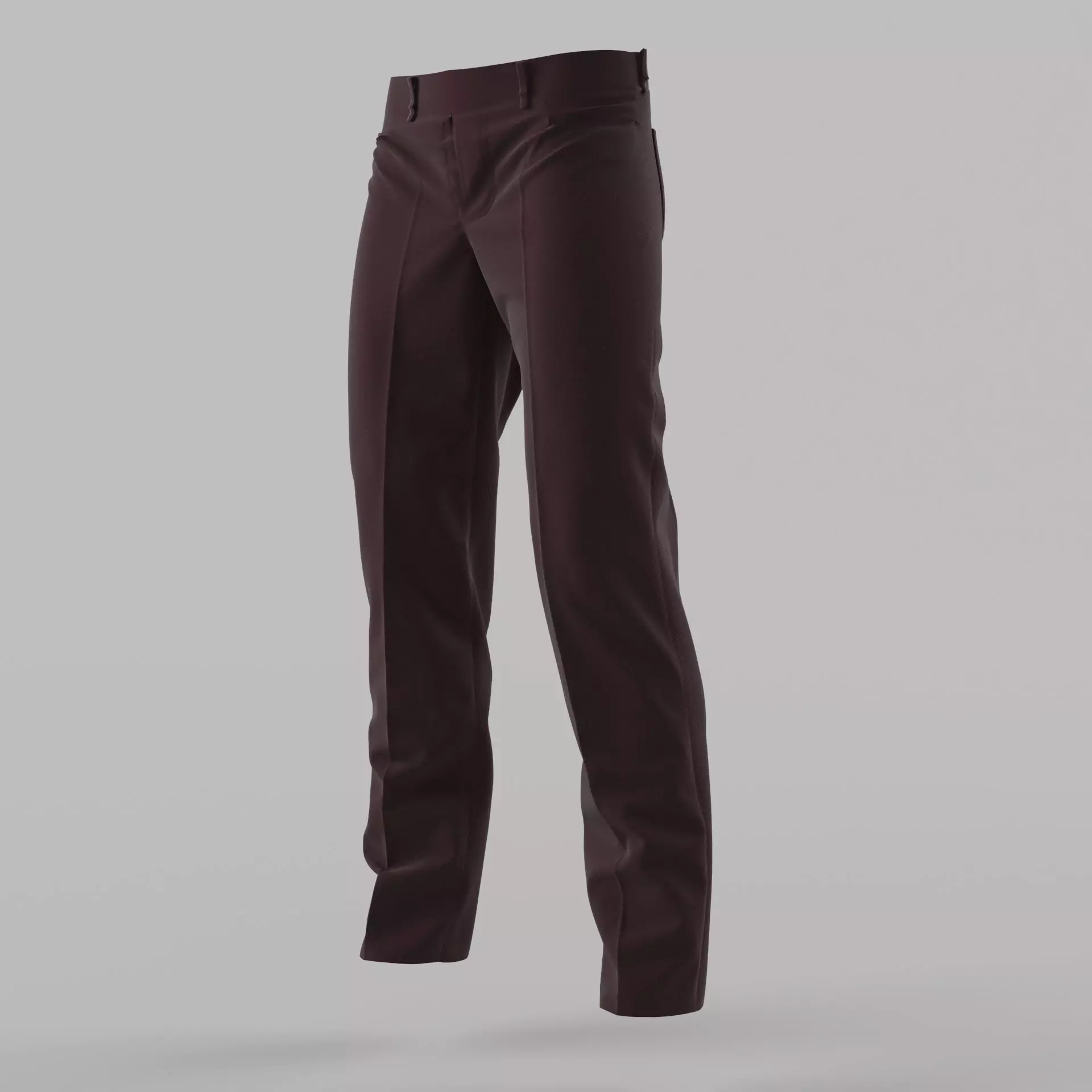 Trousers pair of pants in maroon 3D model_0