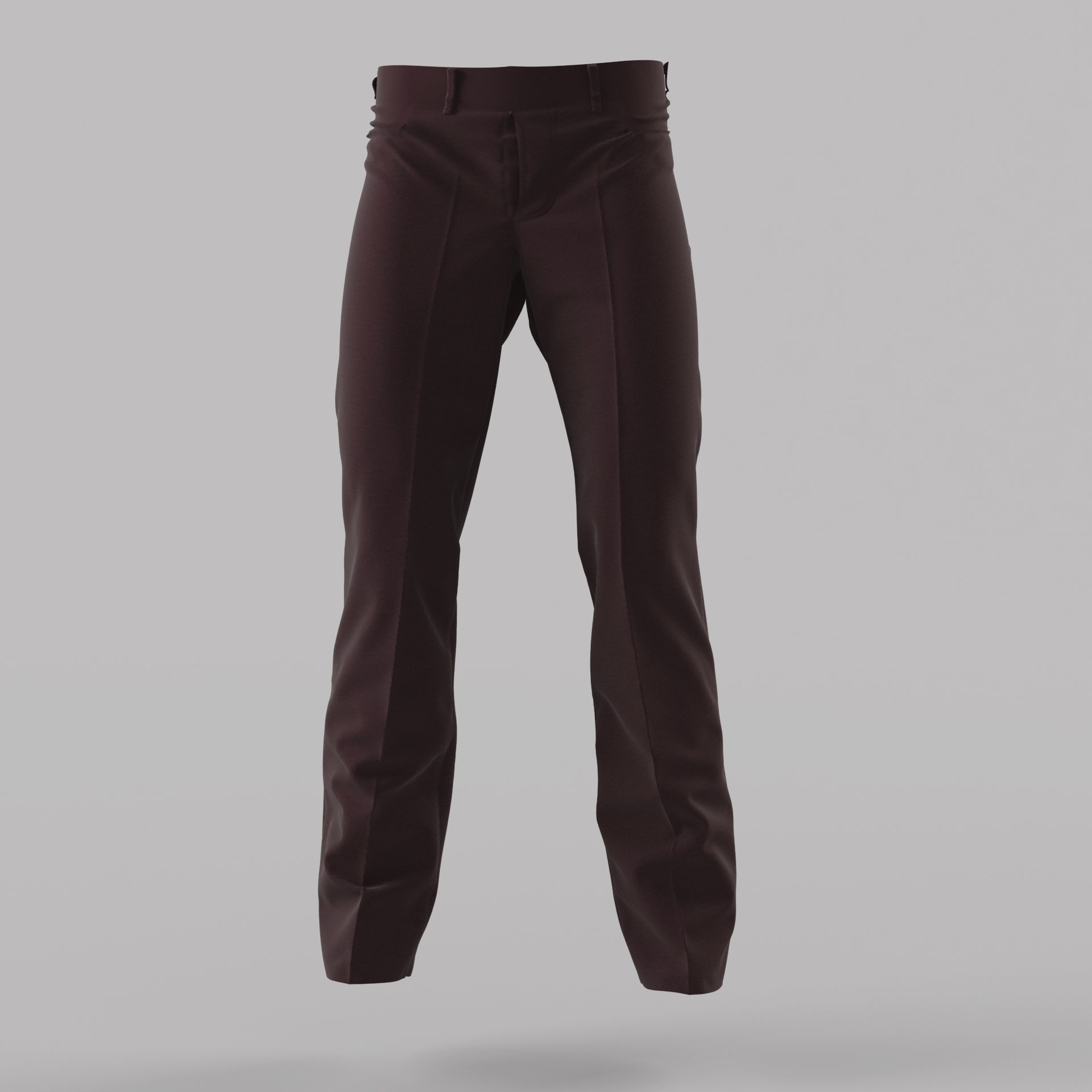 Trousers pair of pants in maroon 3D model_2