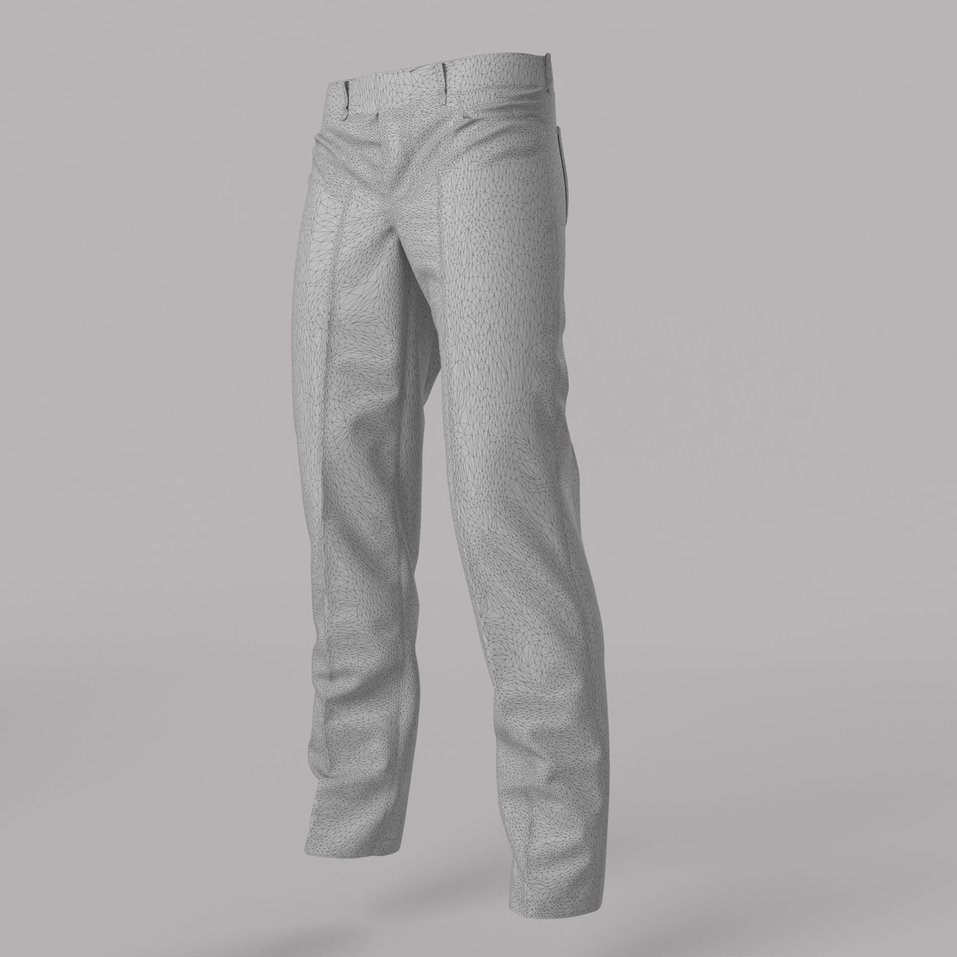 Trousers pair of pants in maroon 3D model_5