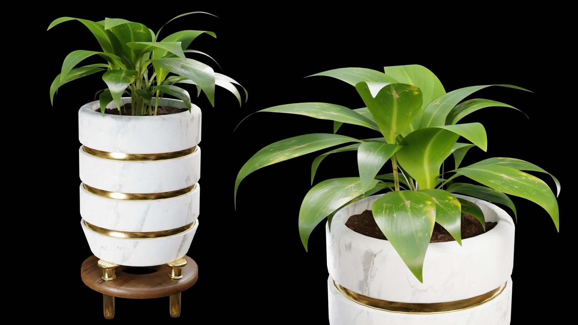 Modern Pots Pack Low-poly 3D model_12