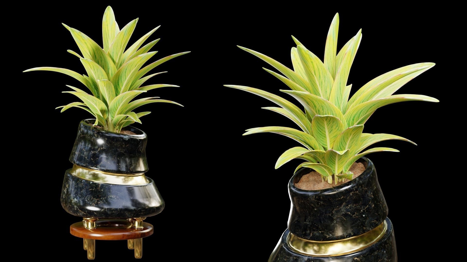 Modern Pots Pack Low-poly 3D model_17