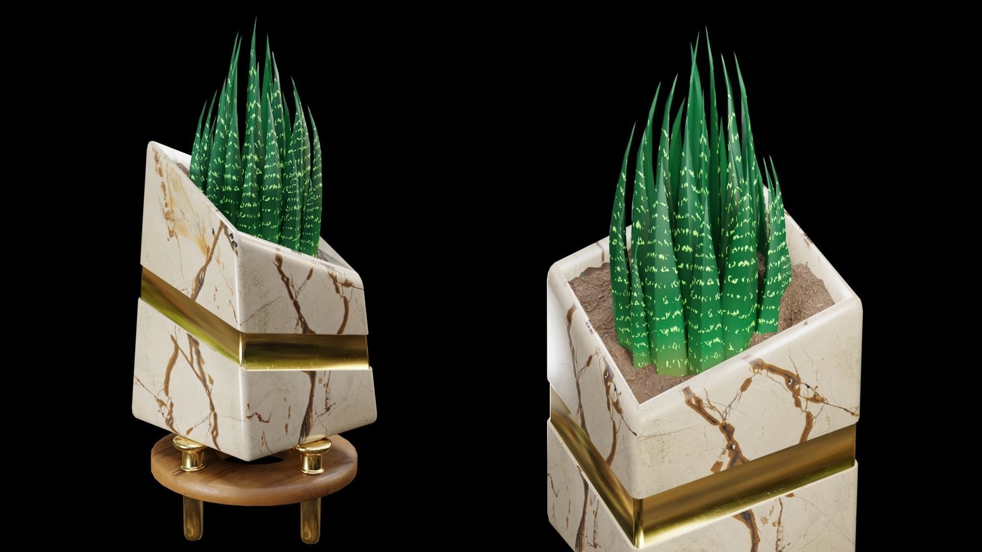 Modern Pots Pack Low-poly 3D model_20