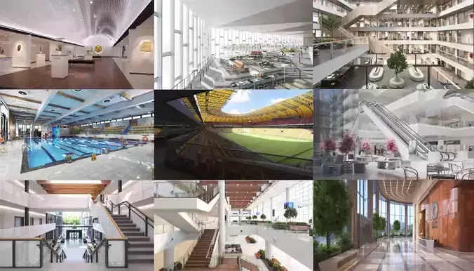 Archinteriors vol 63 - collection of public places 3D model