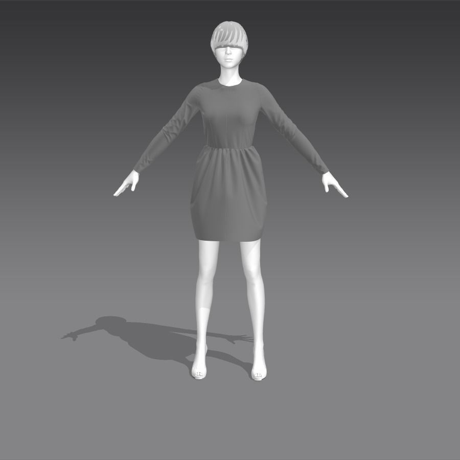 Female Clothing 01 3D model_6