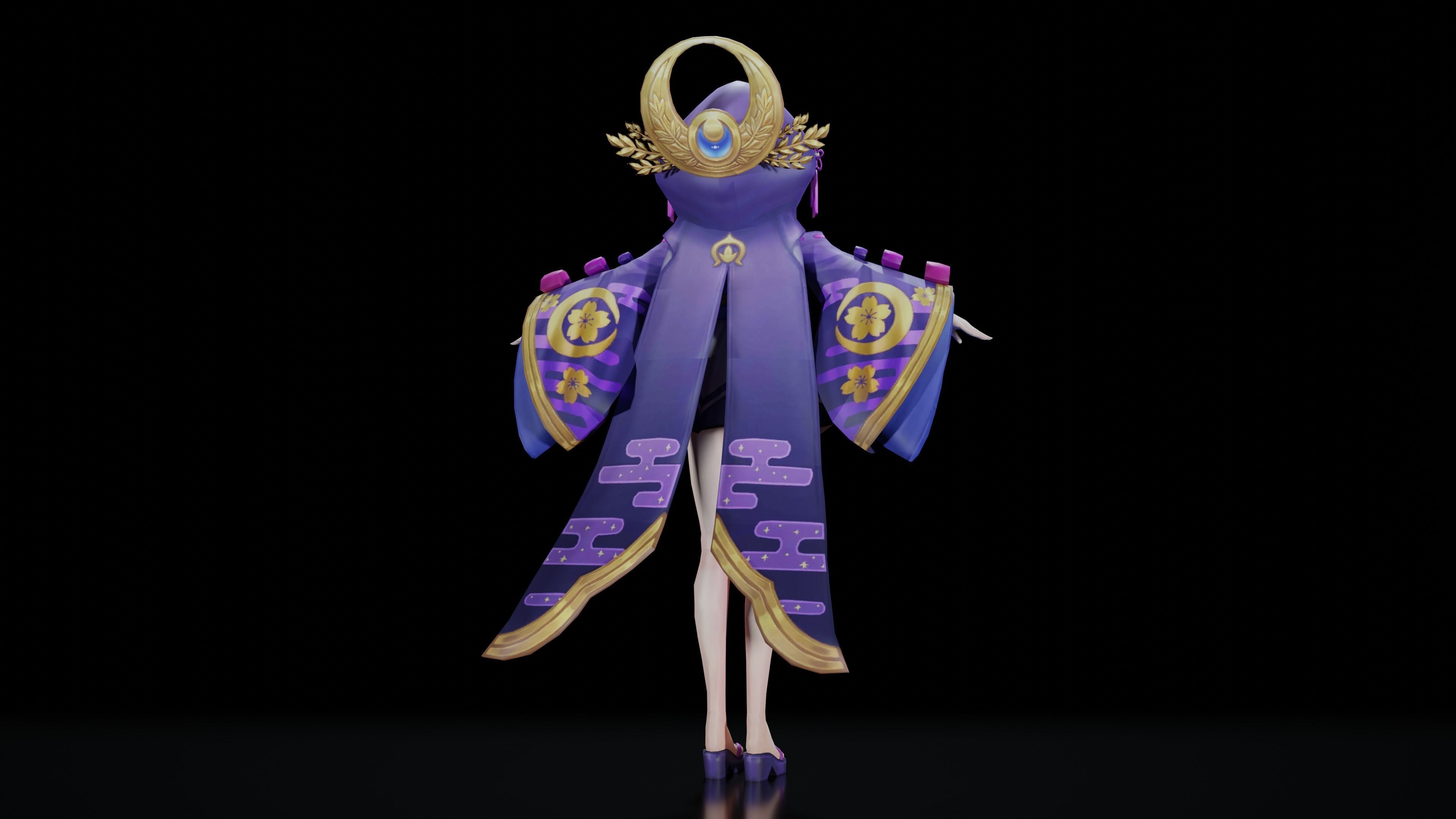 Anime Girl Character 3D model_10