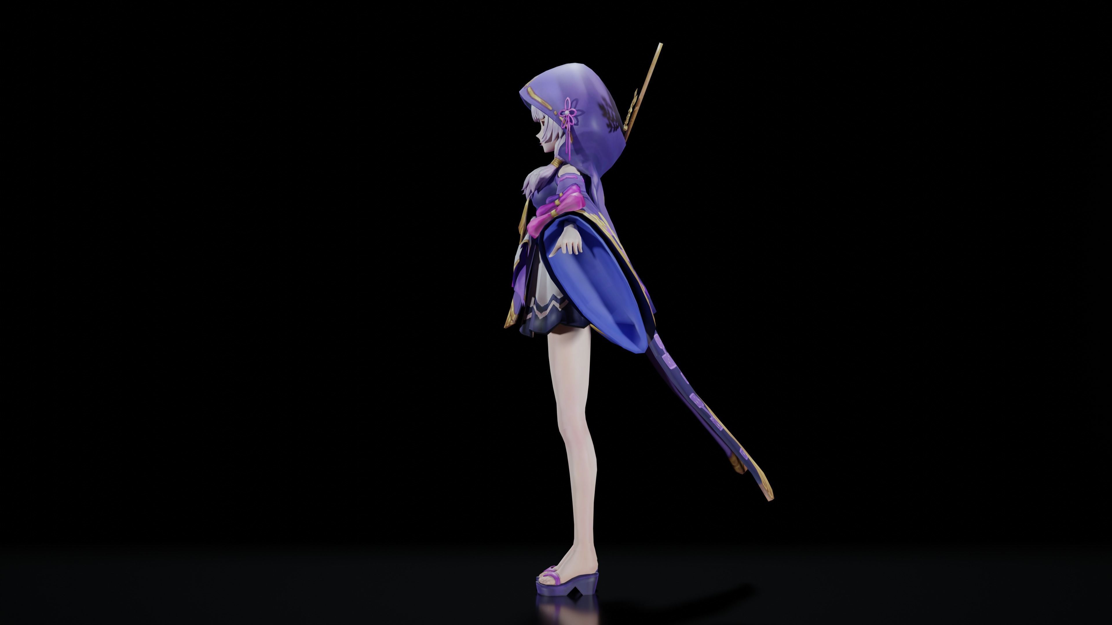 Anime Girl Character 3D model_16
