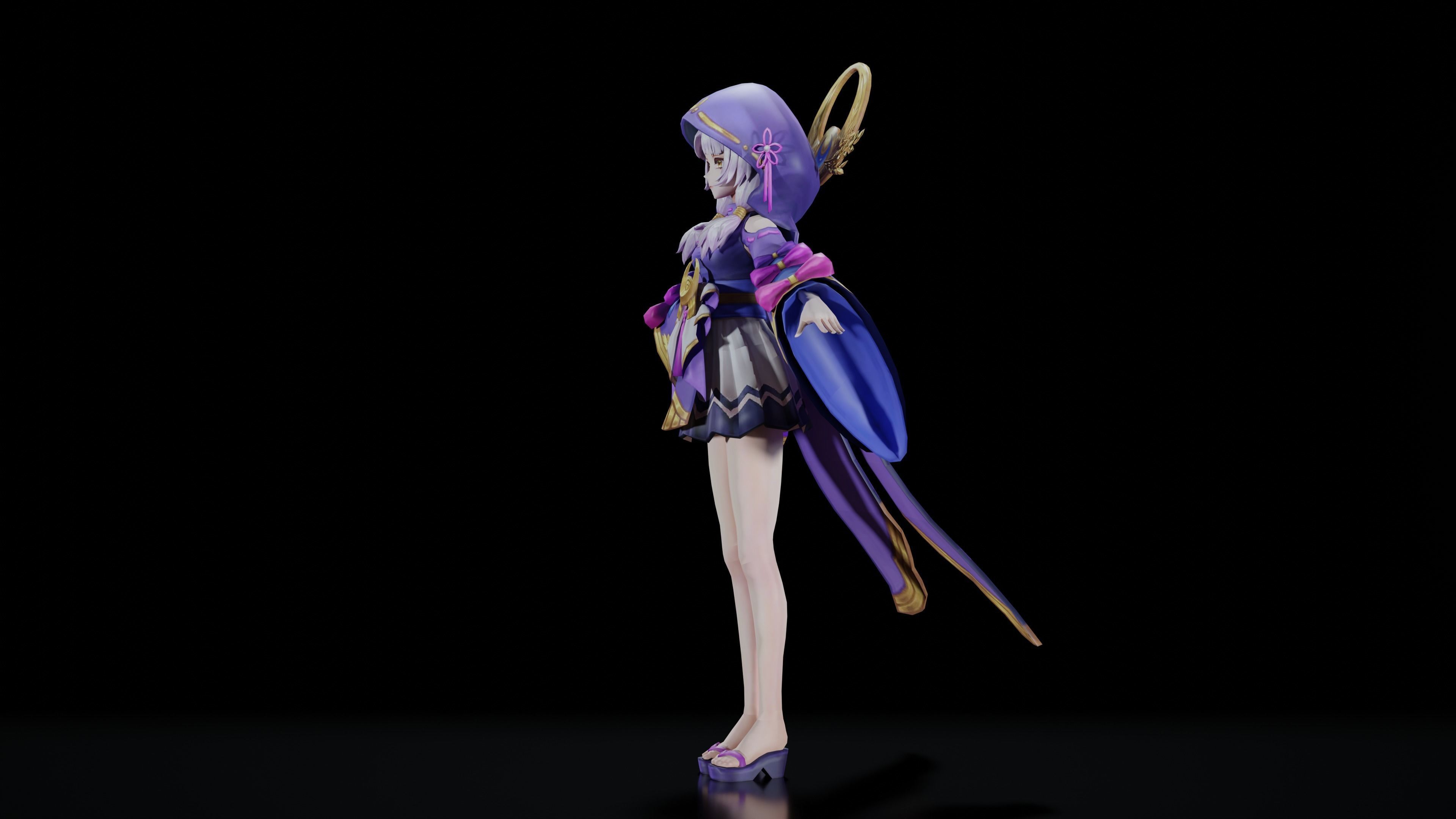 Anime Girl Character 3D model_17