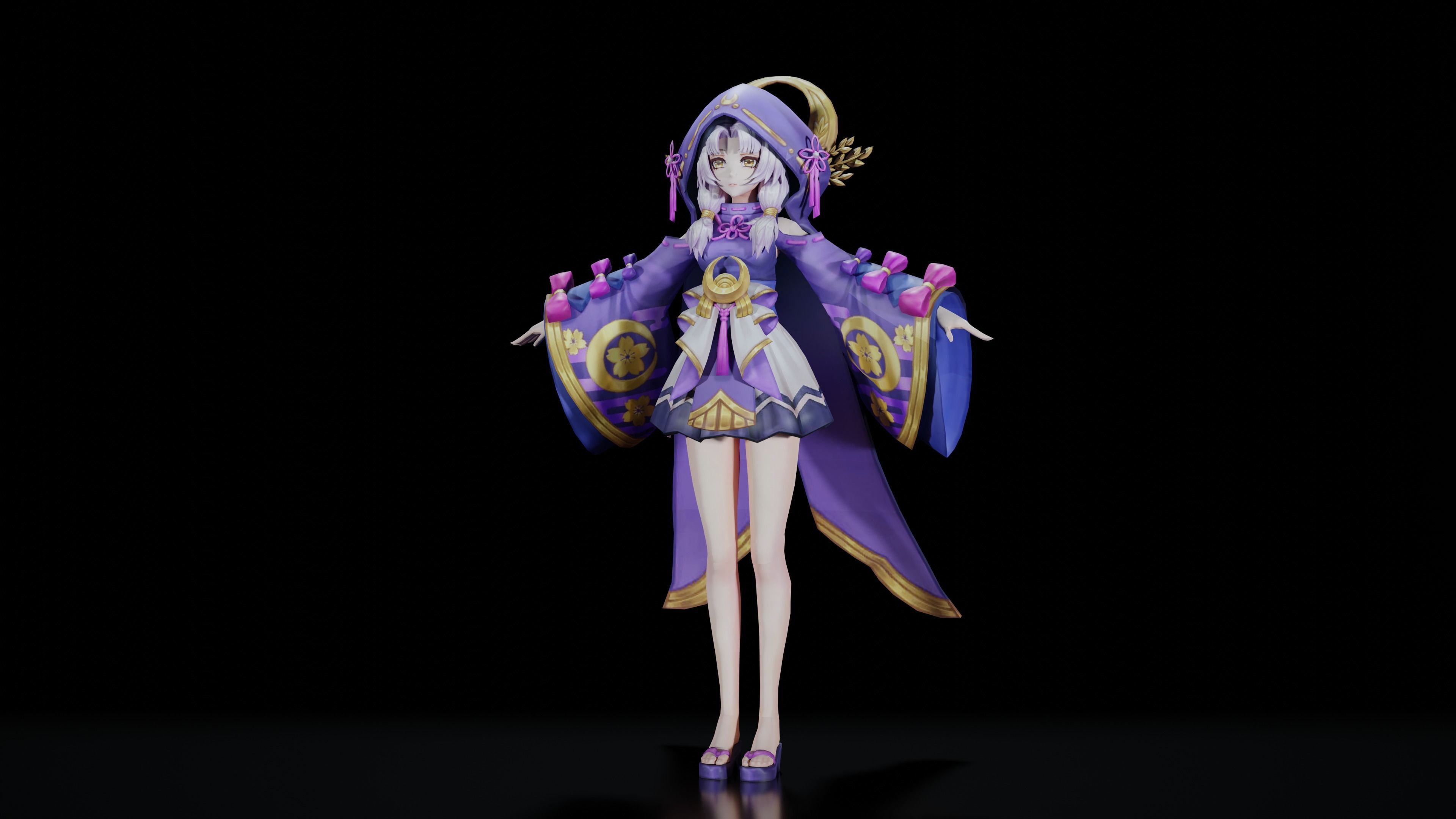 Anime Girl Character 3D model_20