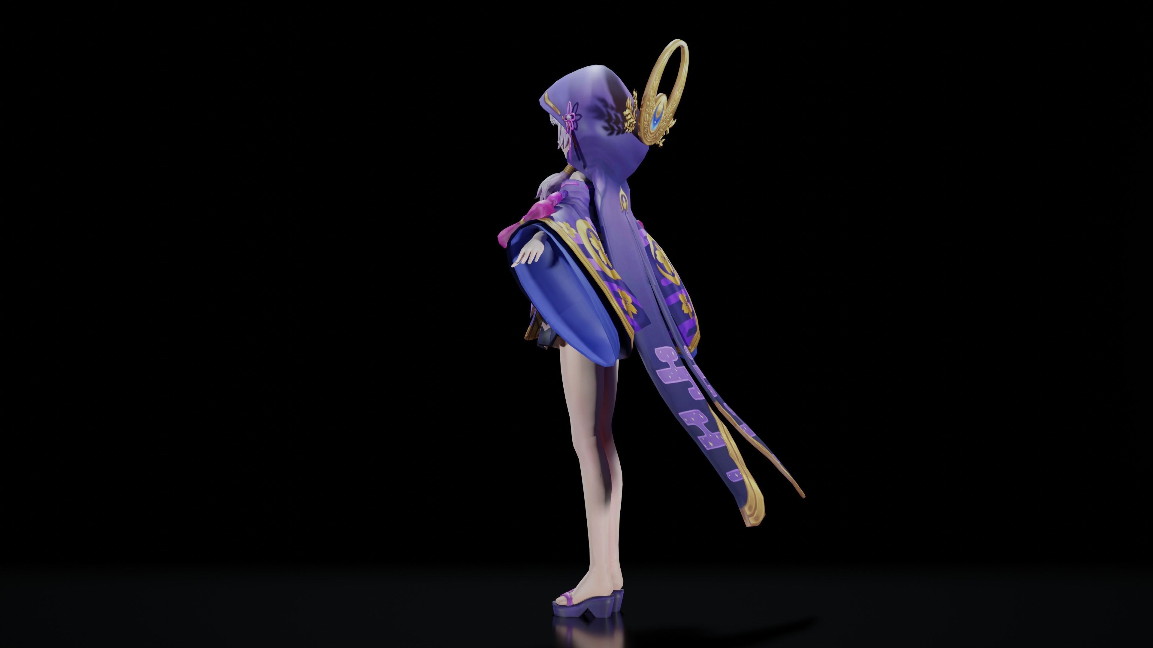 Anime Girl Character 3D model_15