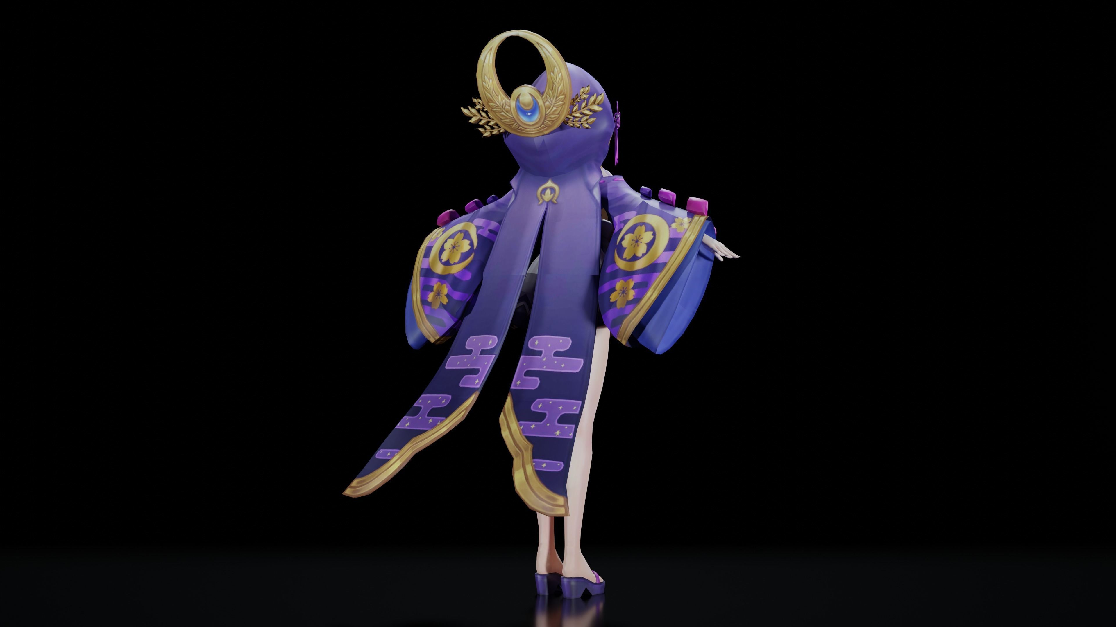 Anime Girl Character 3D model_9