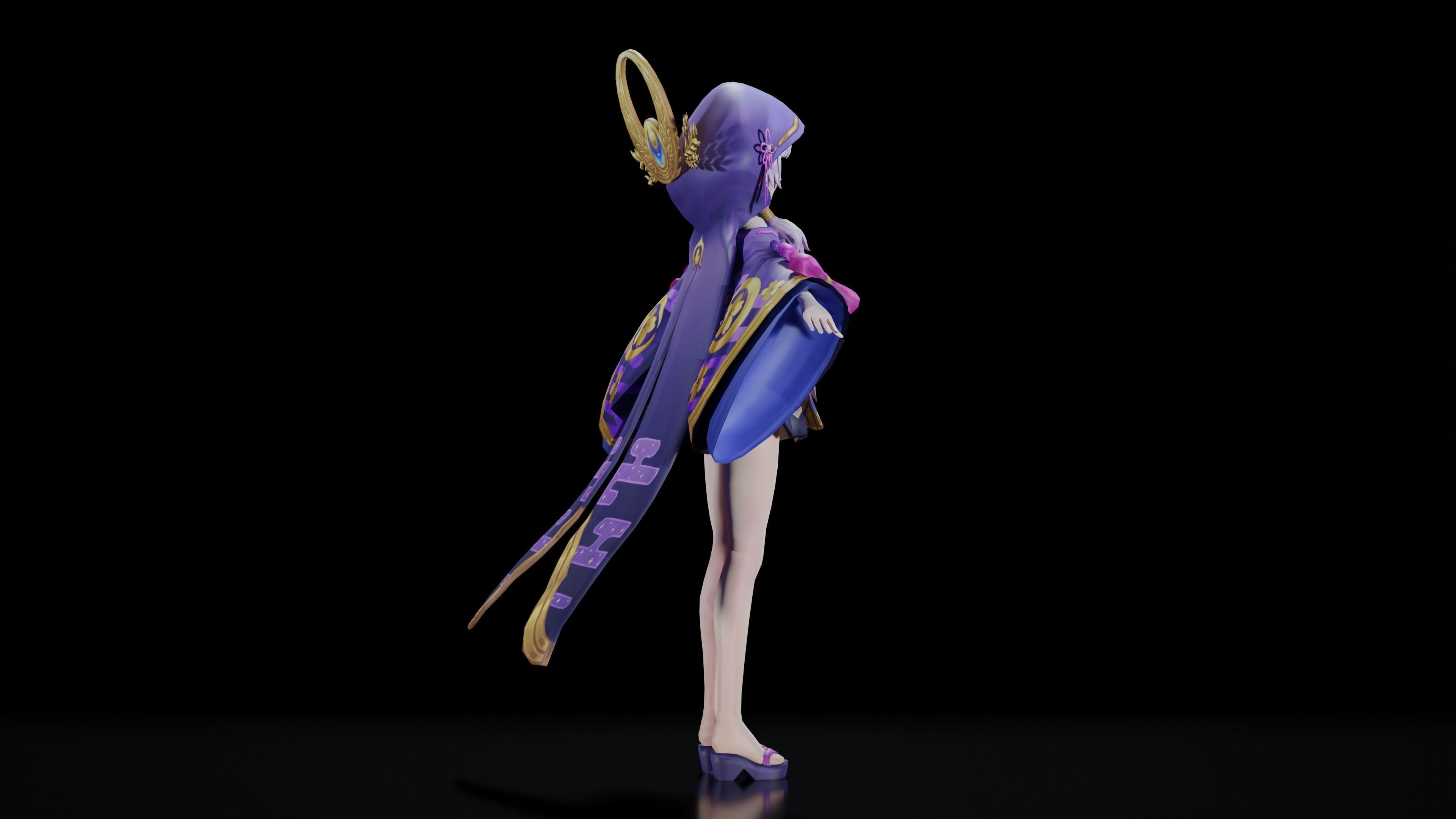 Anime Girl Character 3D model_7