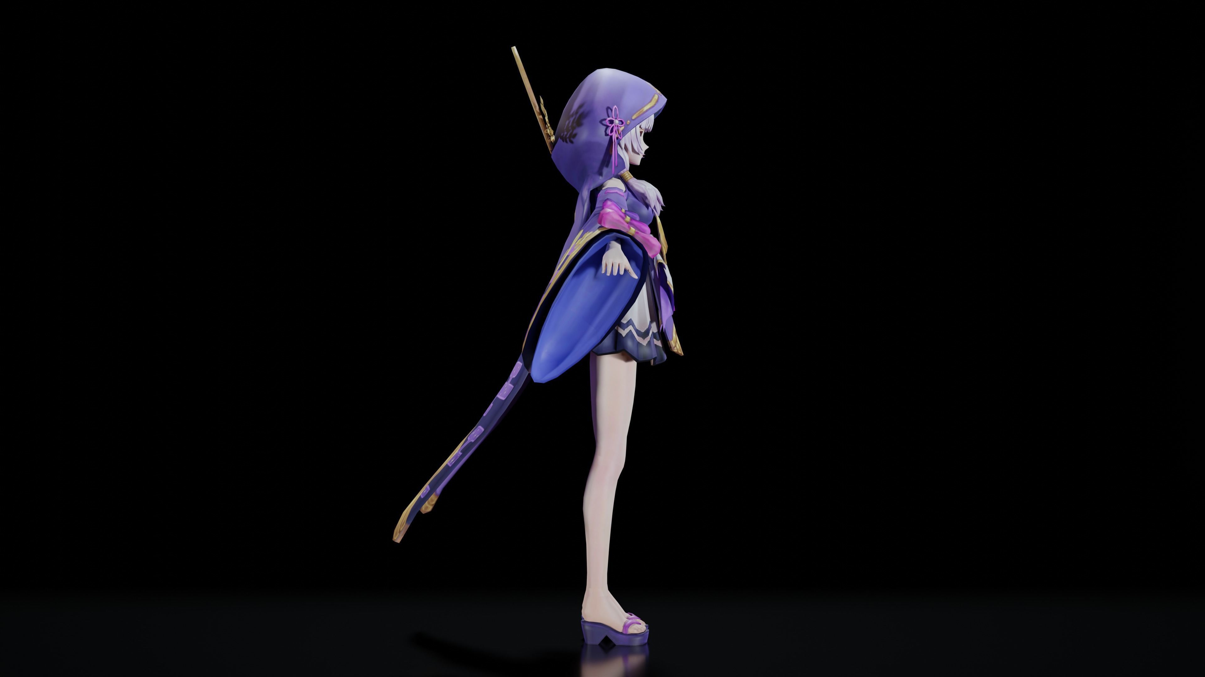 Anime Girl Character 3D model_6