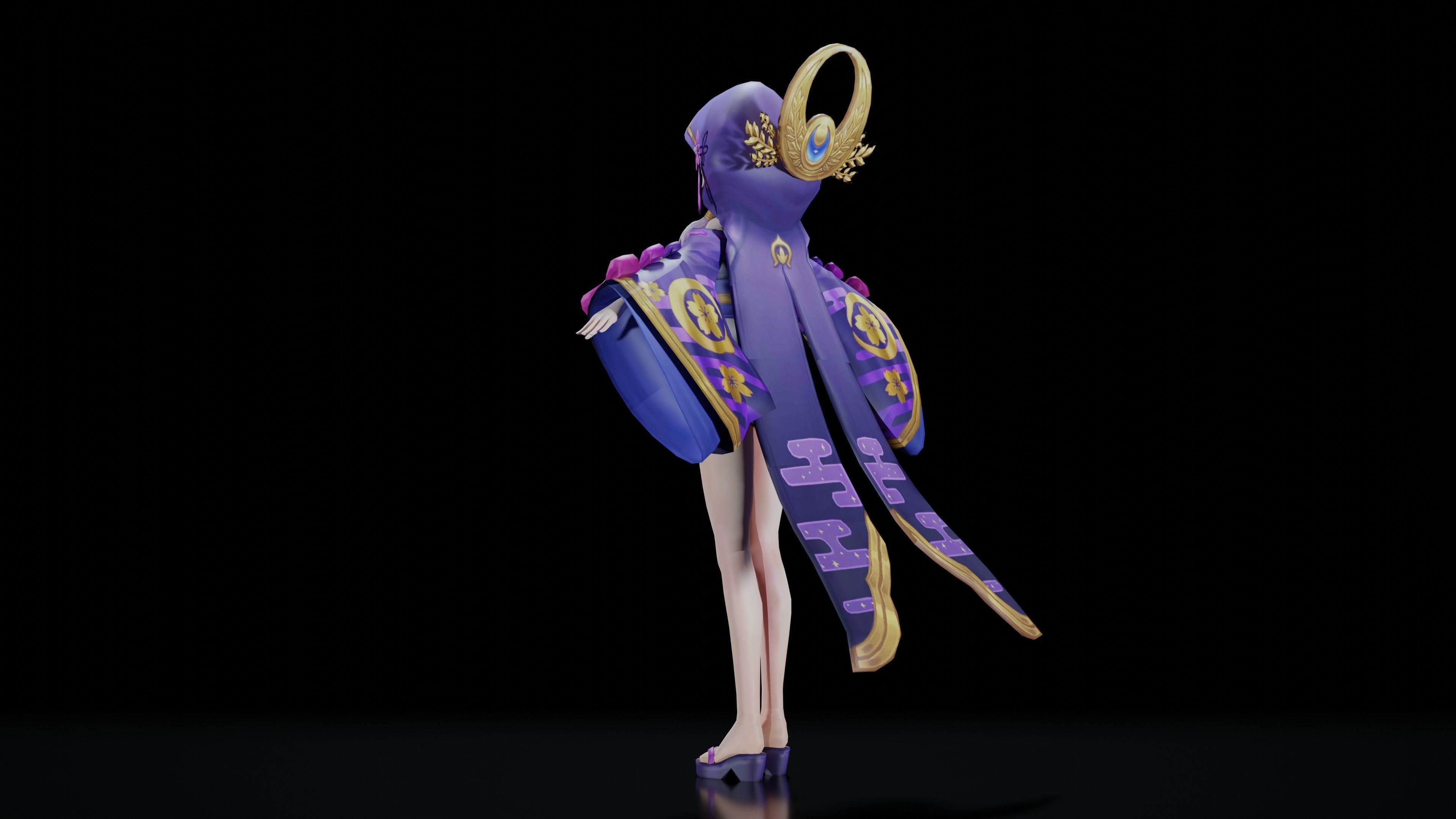Anime Girl Character 3D model_14