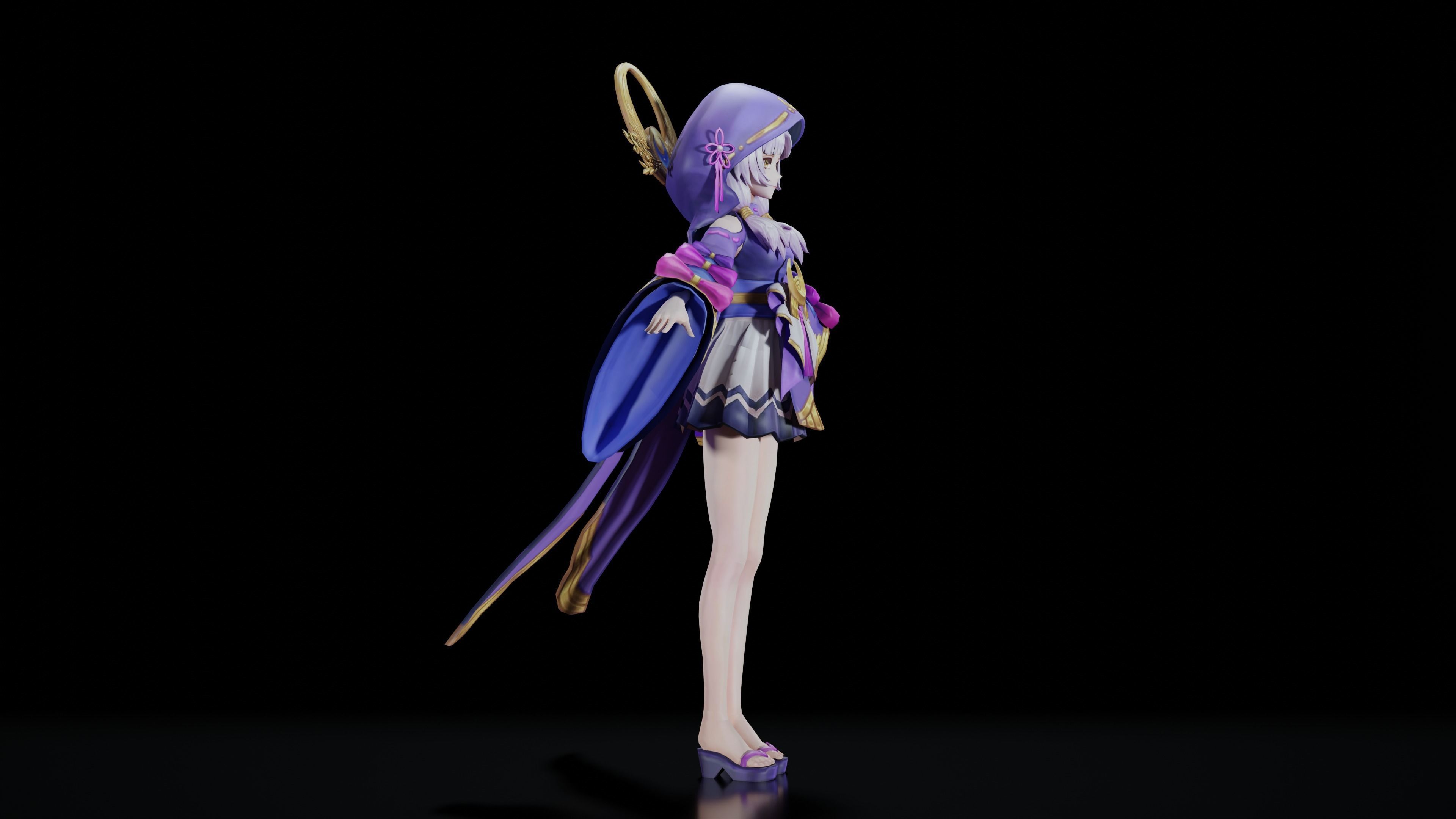 Anime Girl Character 3D model_5