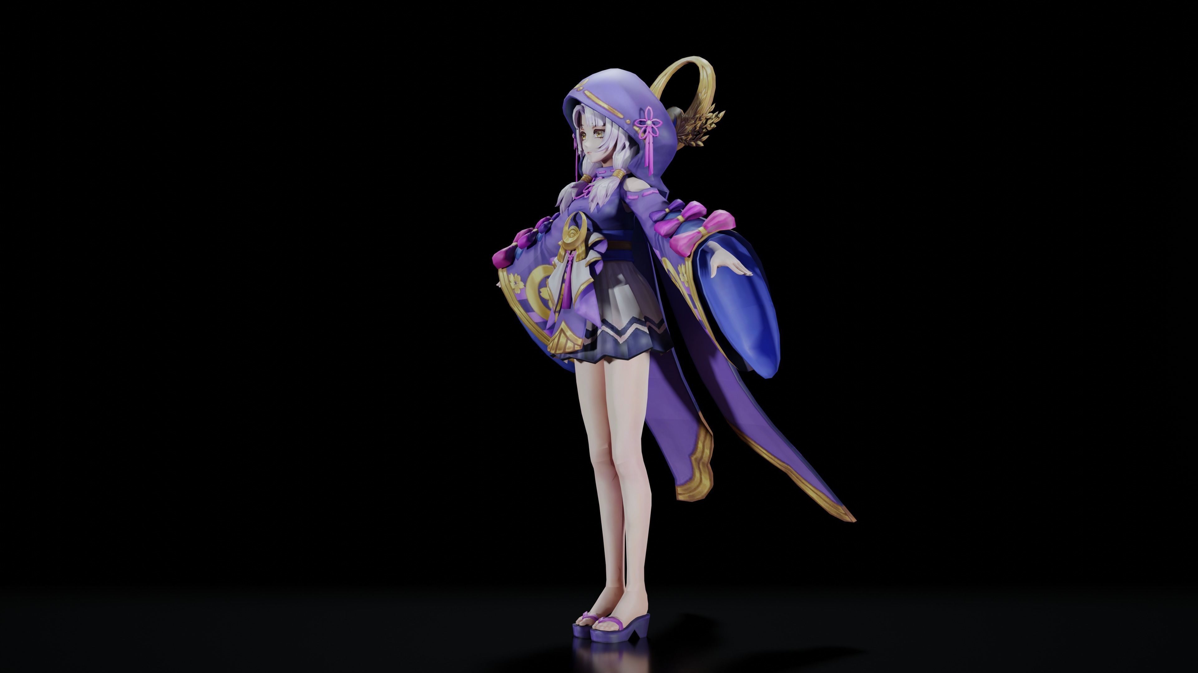 Anime Girl Character 3D model_18