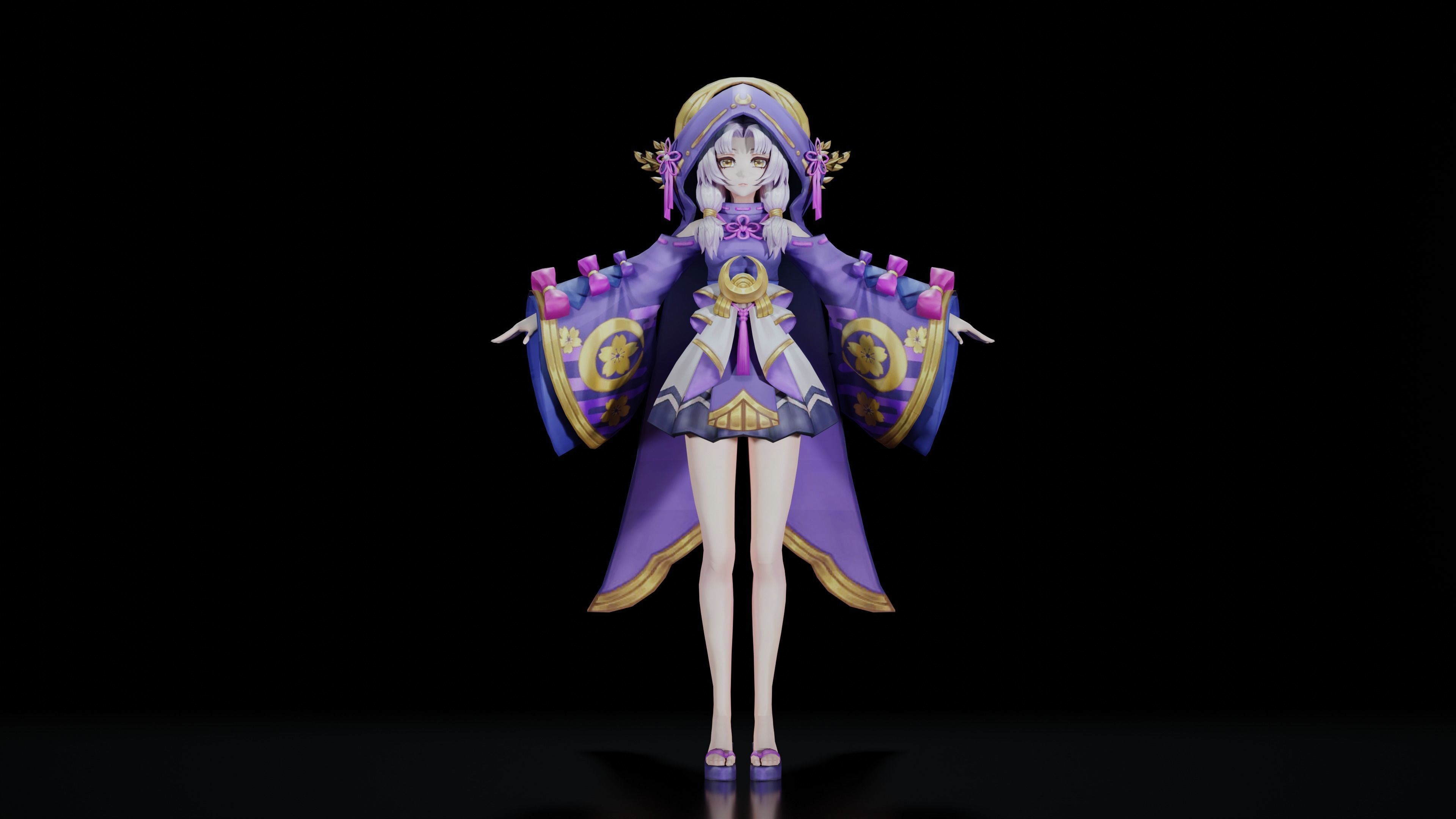 Anime Girl Character 3D model_21