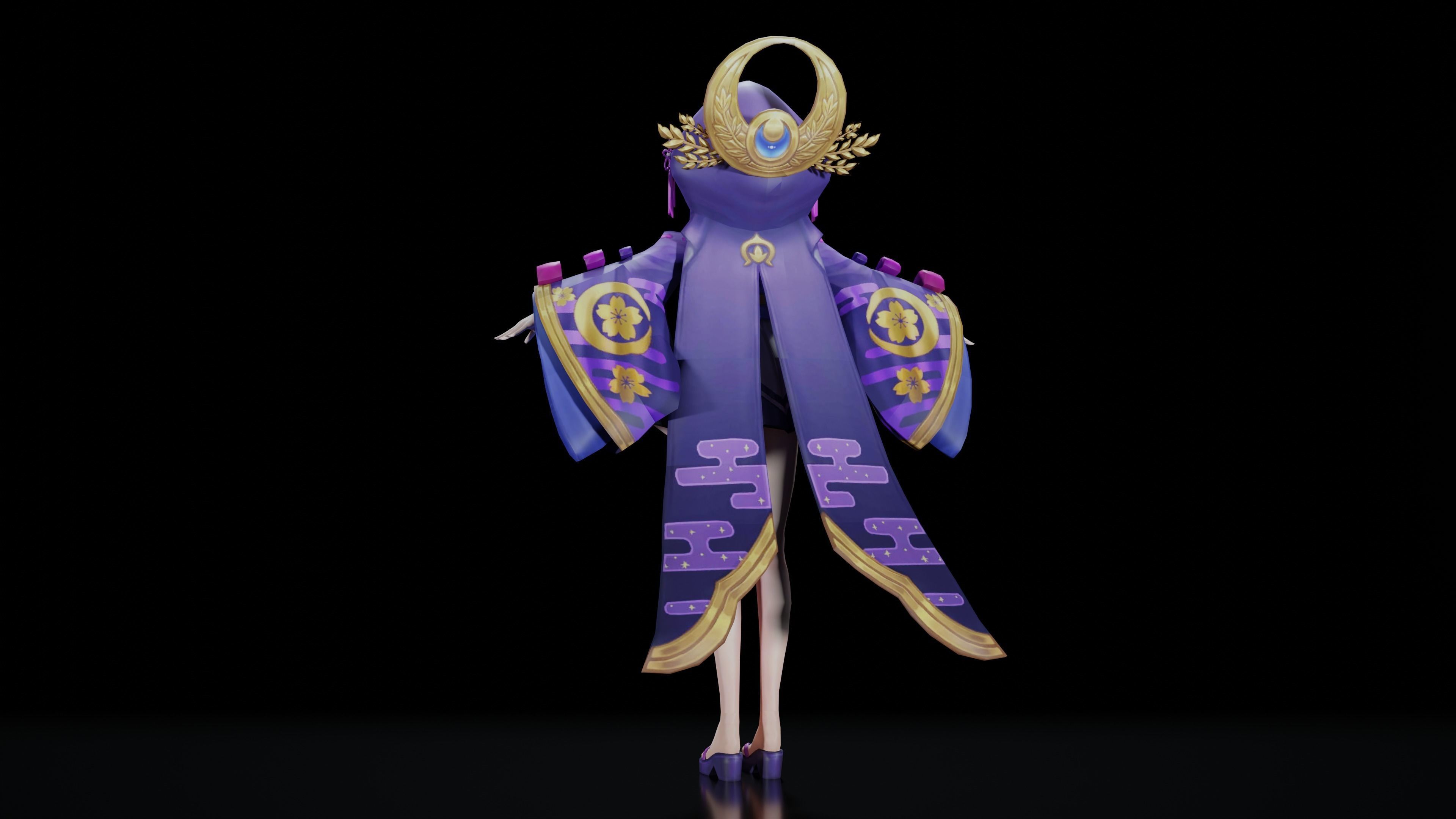 Anime Girl Character 3D model_12