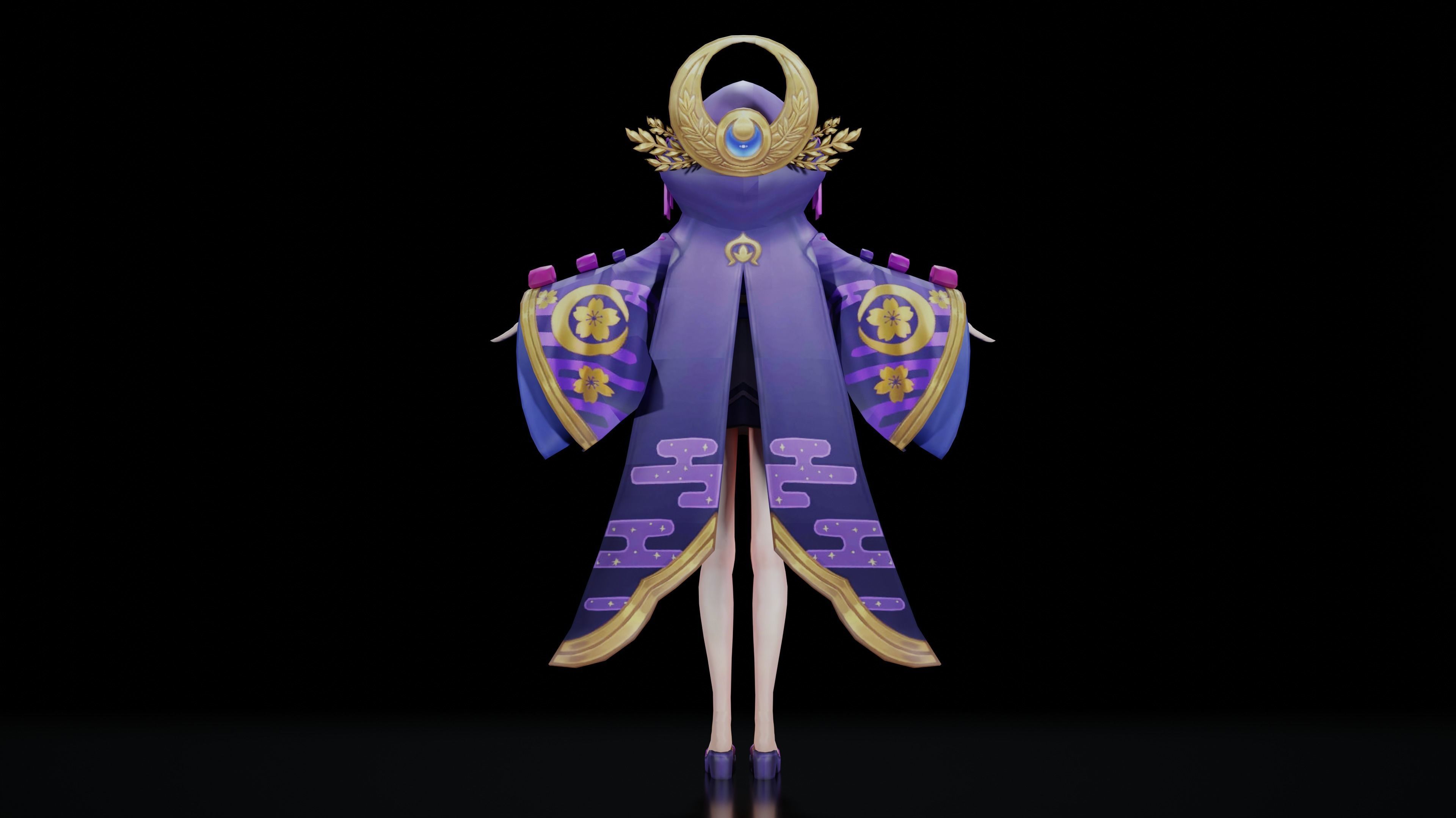 Anime Girl Character 3D model_11