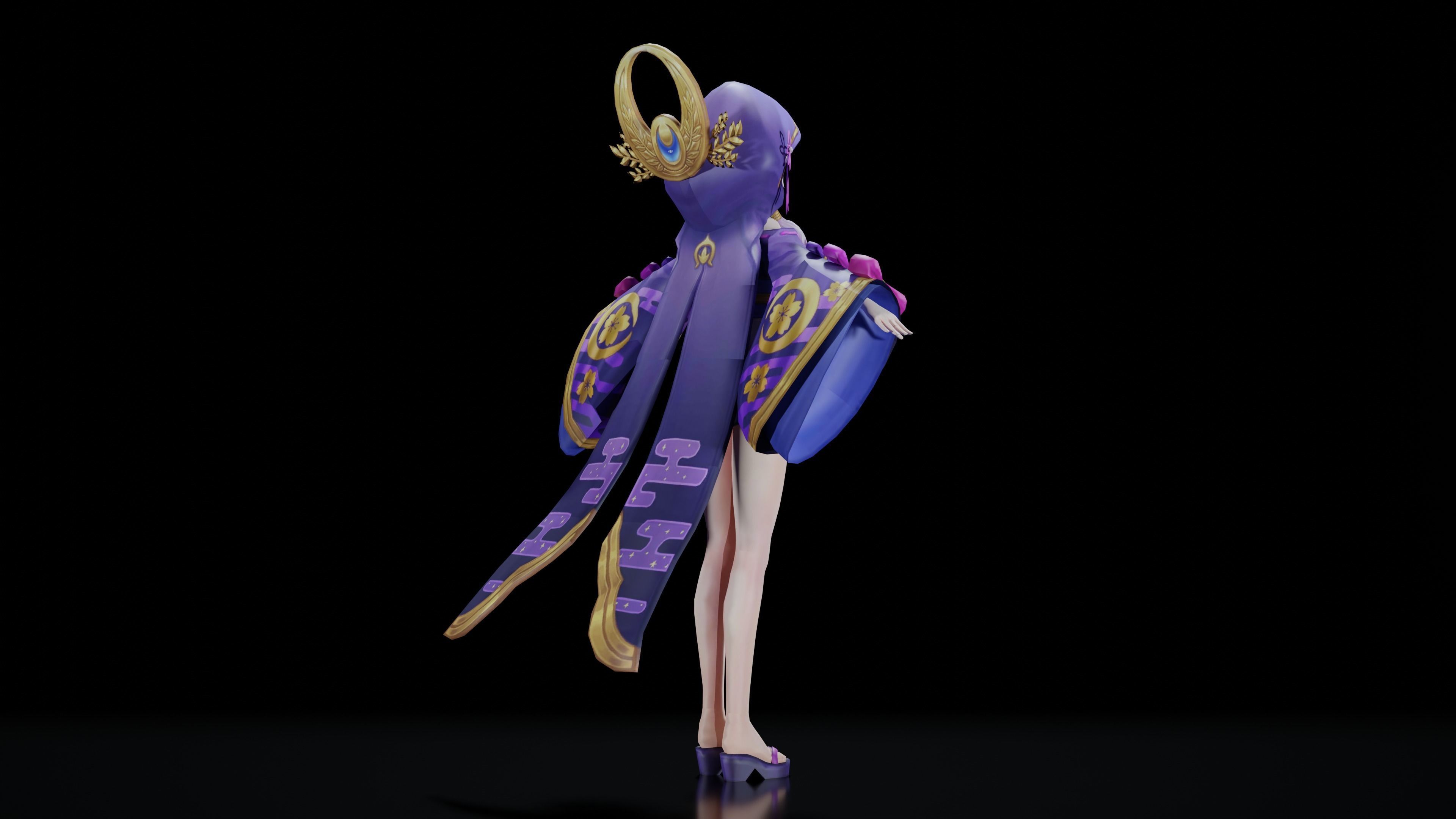 Anime Girl Character 3D model_8