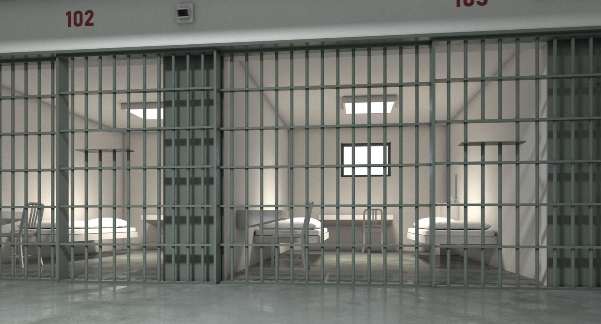 Prison Cell Block 003 3D model_5