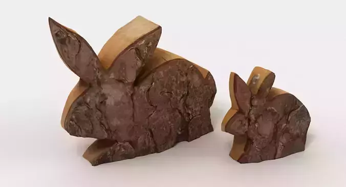 Wooden Rabbit Decorations 001