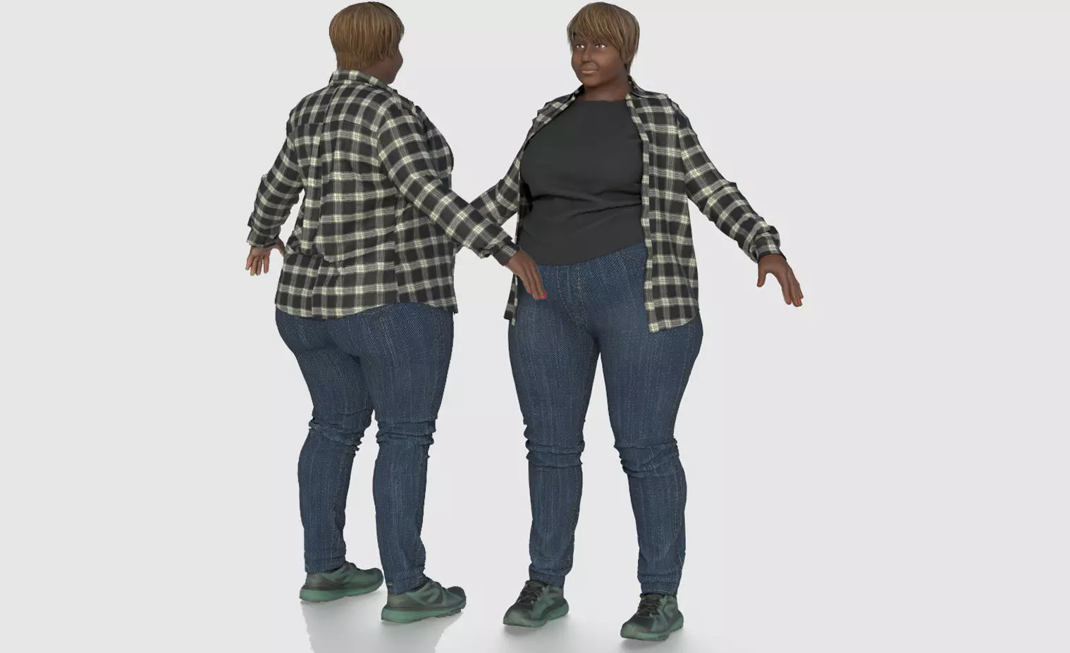 Plus Size Women 3D model_0
