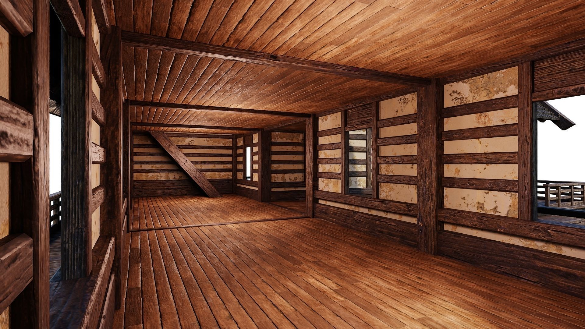 Old Medieval Building House 4K Textures GameReady 85 Low-poly 3D model_6