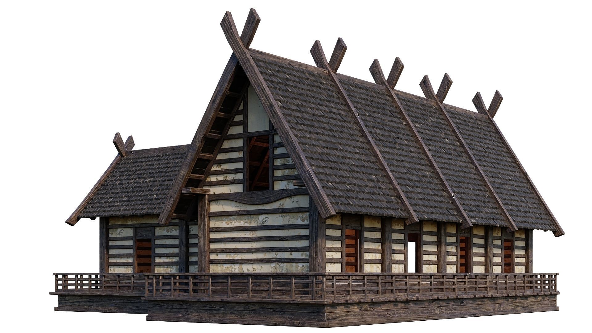 Old Medieval Building House 4K Textures GameReady 85 Low-poly 3D model_9