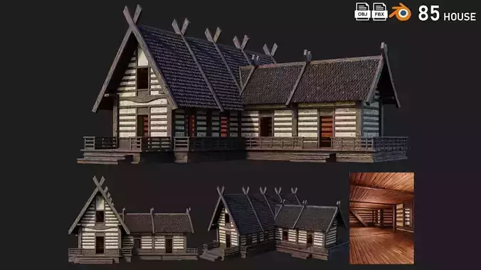 Old Medieval Building House 4K Textures GameReady 85