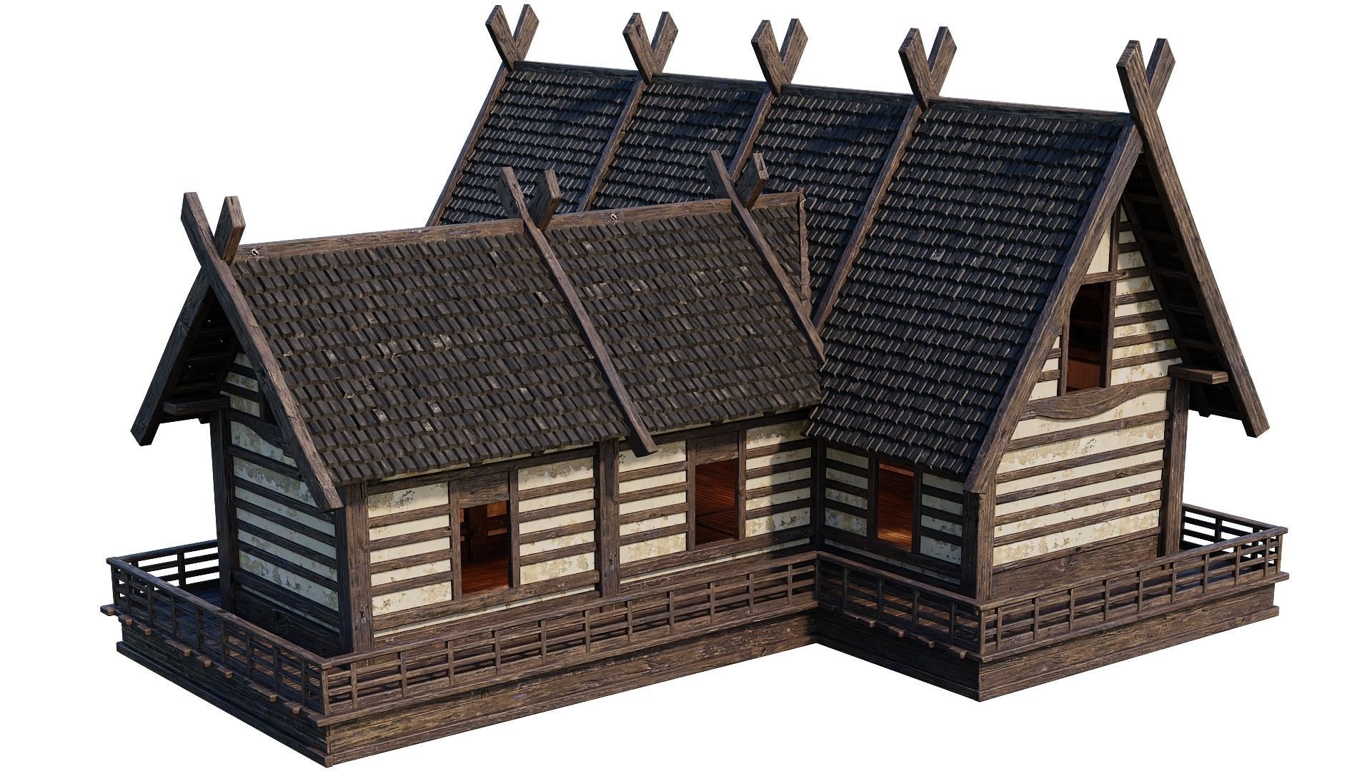 Old Medieval Building House 4K Textures GameReady 85 Low-poly 3D model_11