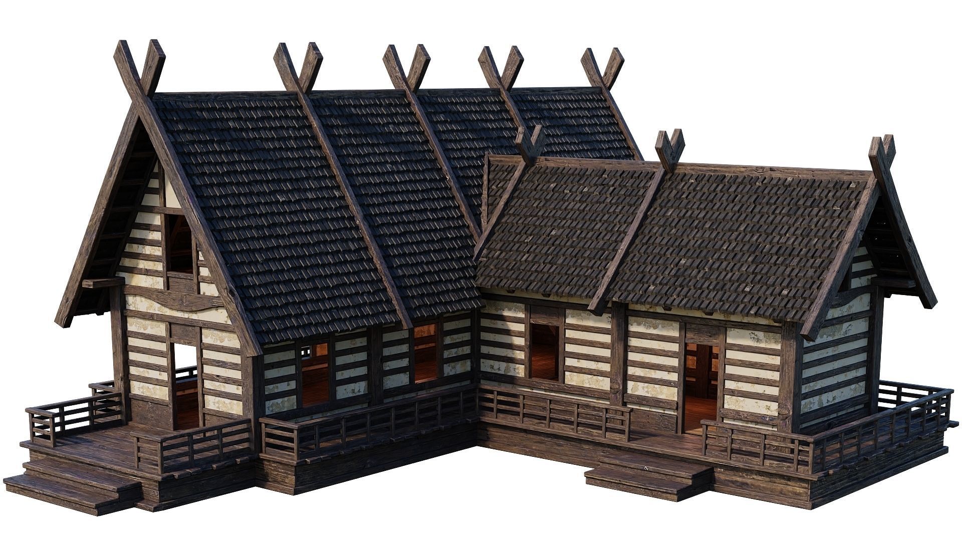 Old Medieval Building House 4K Textures GameReady 85 Low-poly 3D model_3