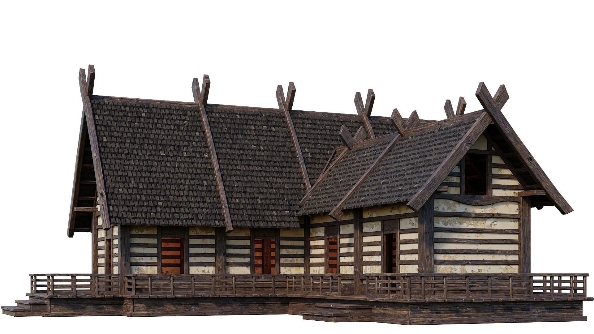 Old Medieval Building House 4K Textures GameReady 85 Low-poly 3D model_10