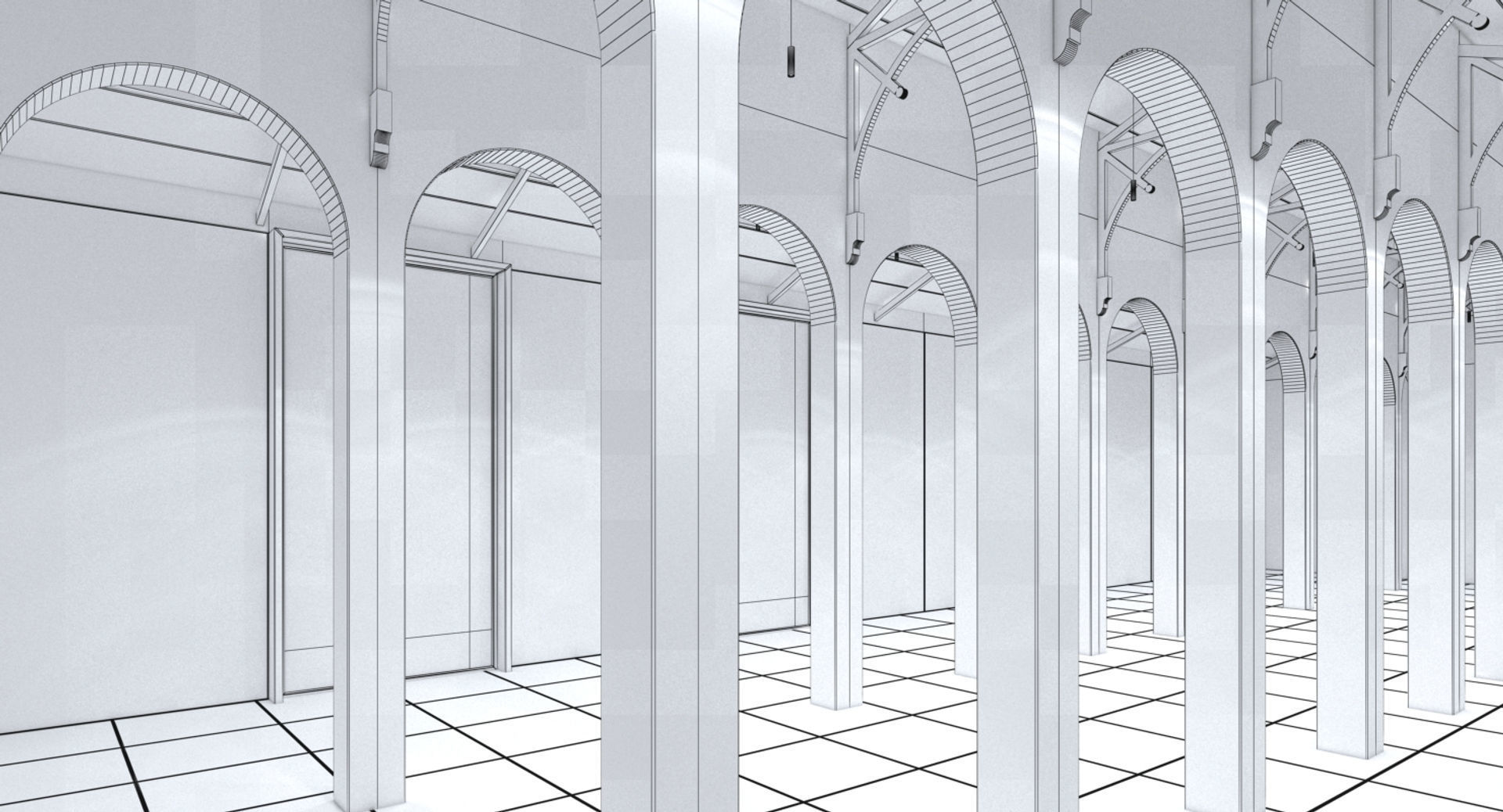 Church Chapel Styled Hall 3D model_13