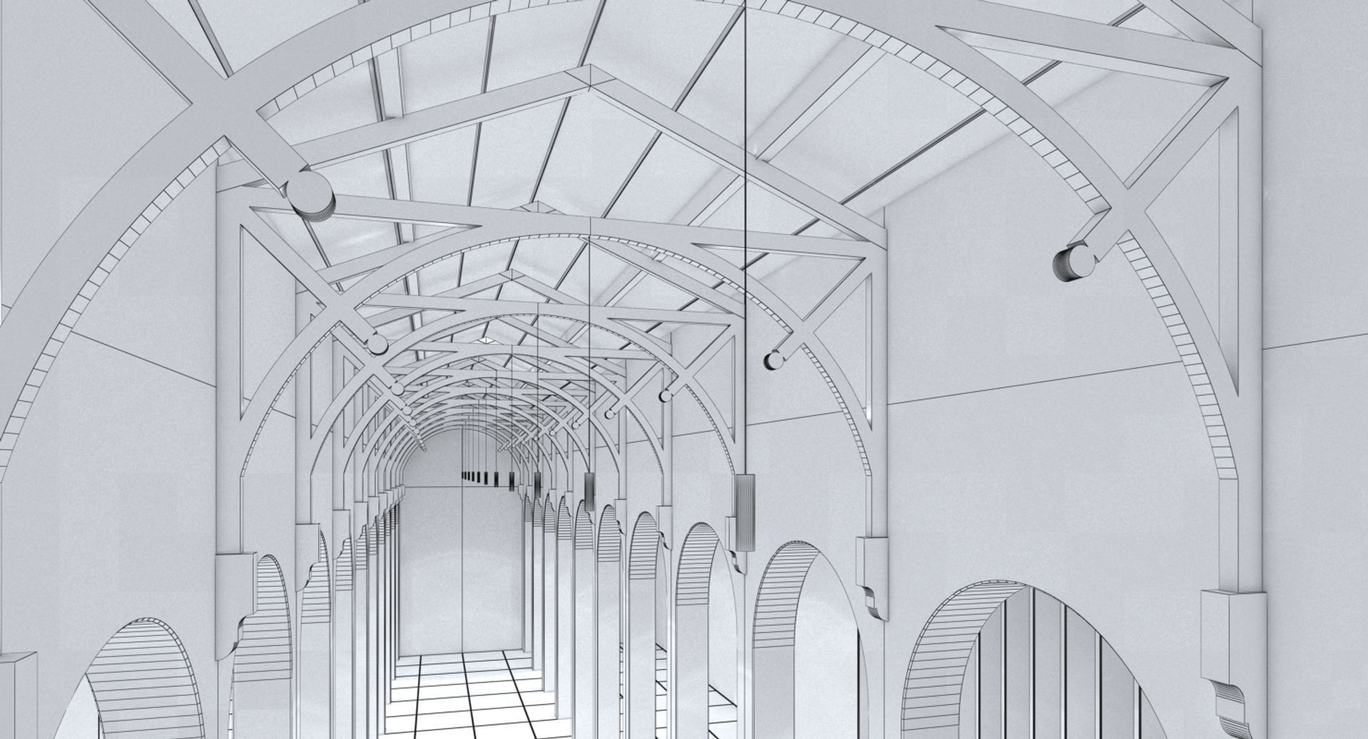 Church Chapel Styled Hall 3D model_12