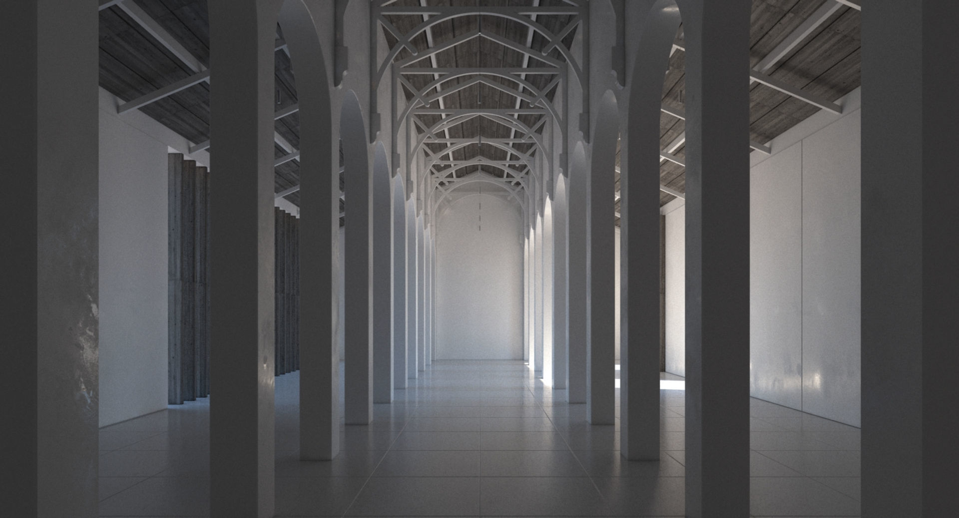 Church Chapel Styled Hall 3D model_1