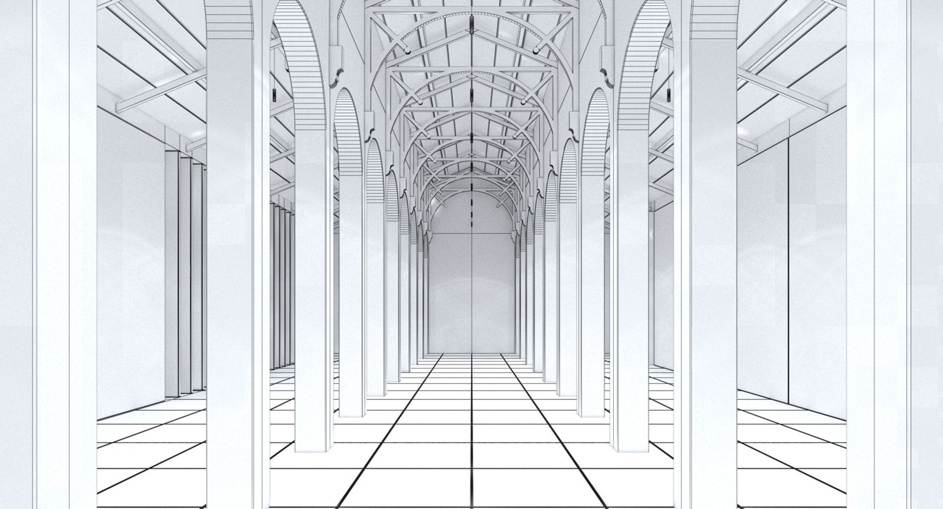 Church Chapel Styled Hall 3D model_10