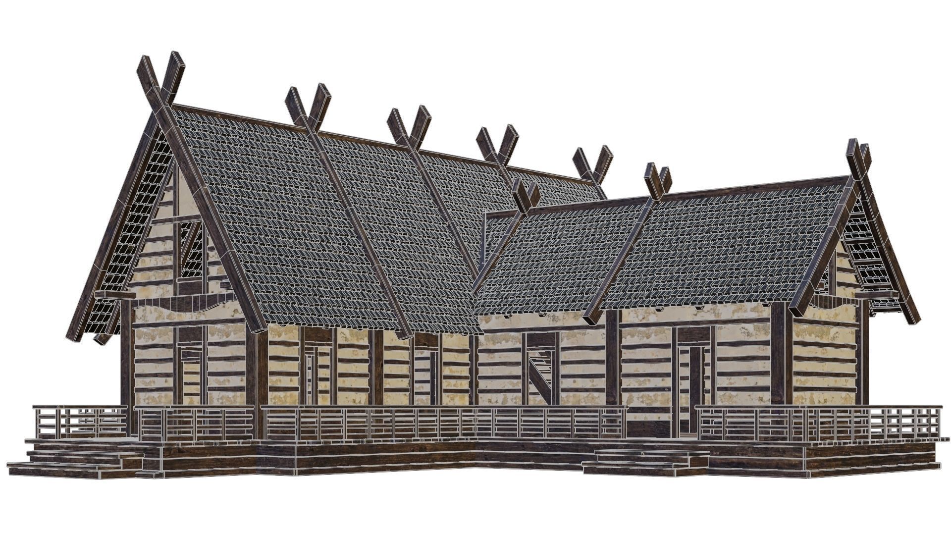 Old Medieval Building House 4K Textures GameReady 86 Low-poly 3D model_6