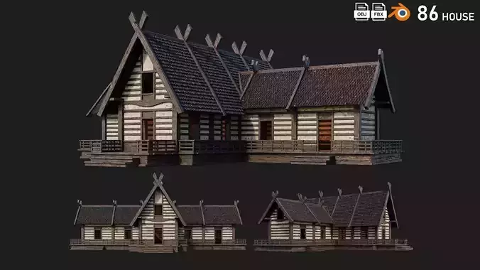 Old Medieval Building House 4K Textures GameReady 86