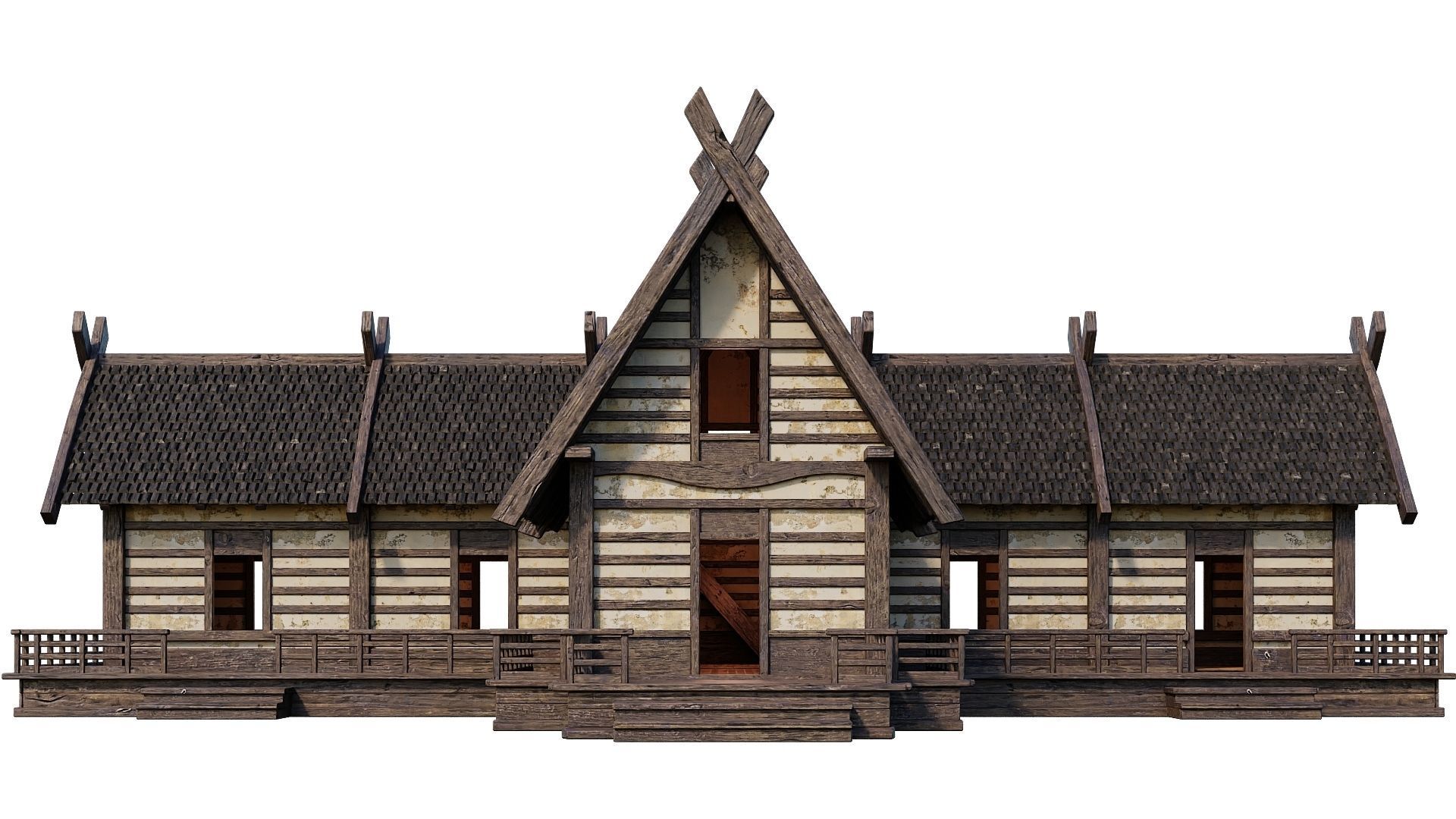 Old Medieval Building House 4K Textures GameReady 86 Low-poly 3D model_2