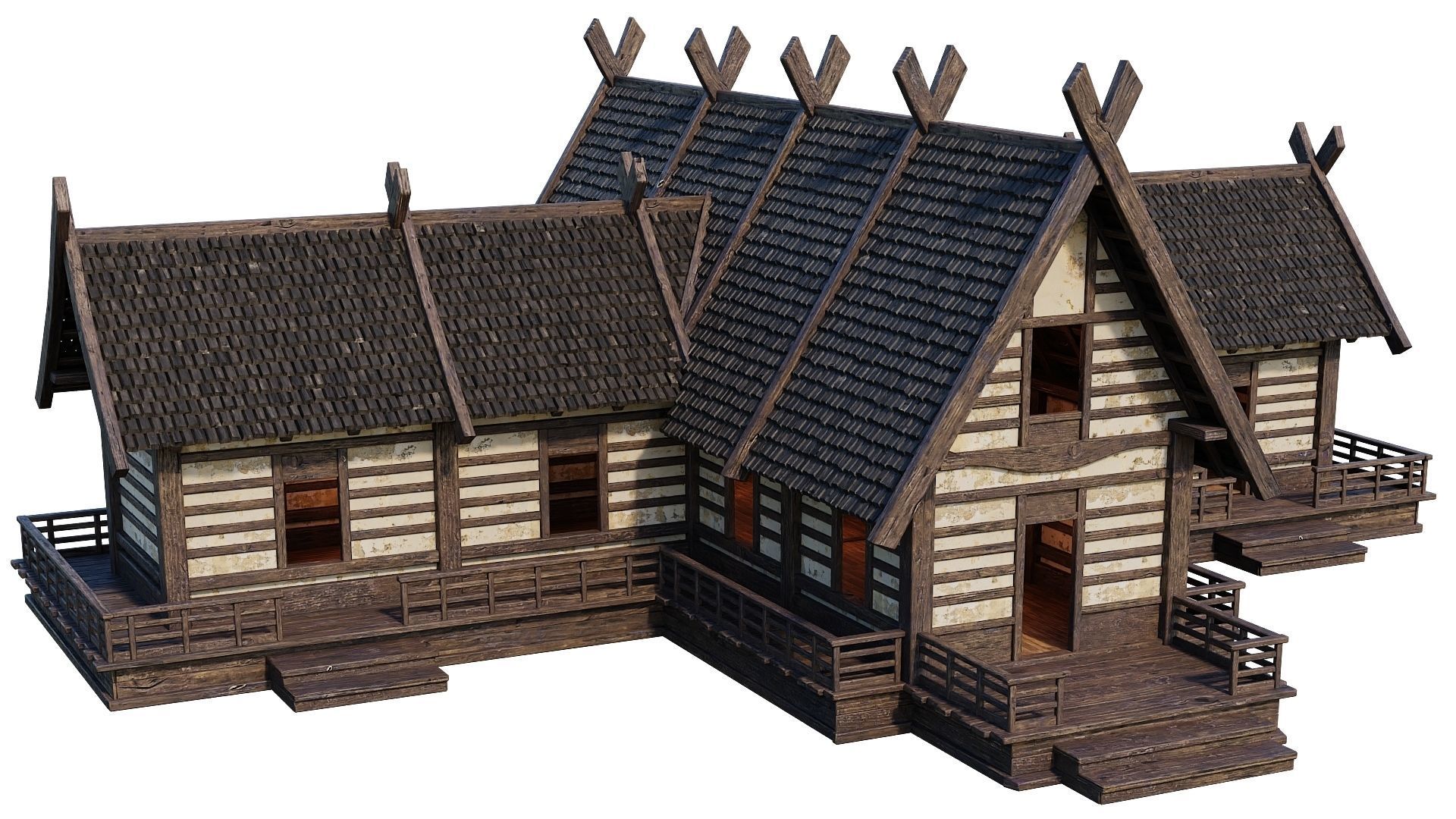 Old Medieval Building House 4K Textures GameReady 86 Low-poly 3D model_3