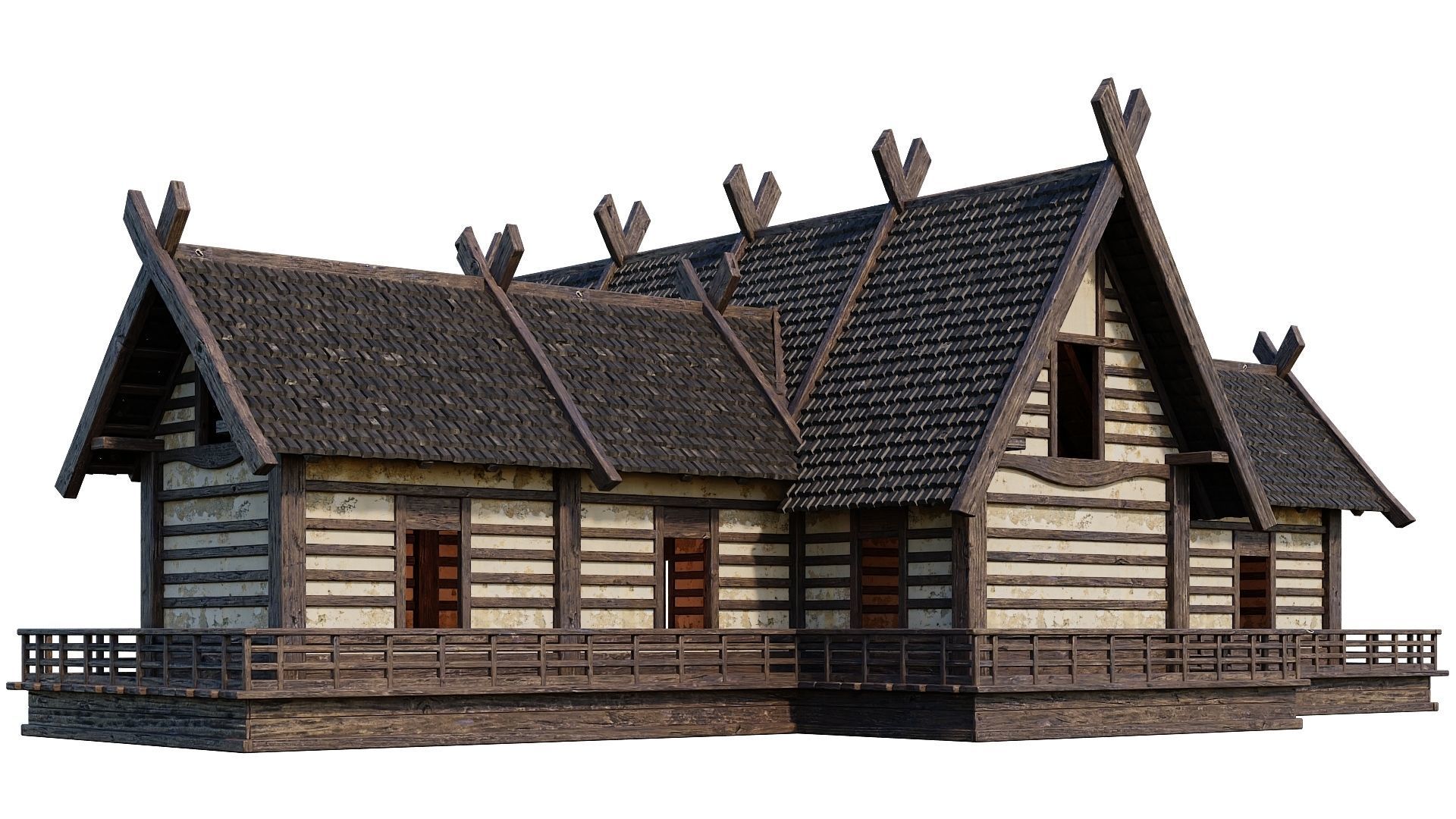 Old Medieval Building House 4K Textures GameReady 86 Low-poly 3D model_7